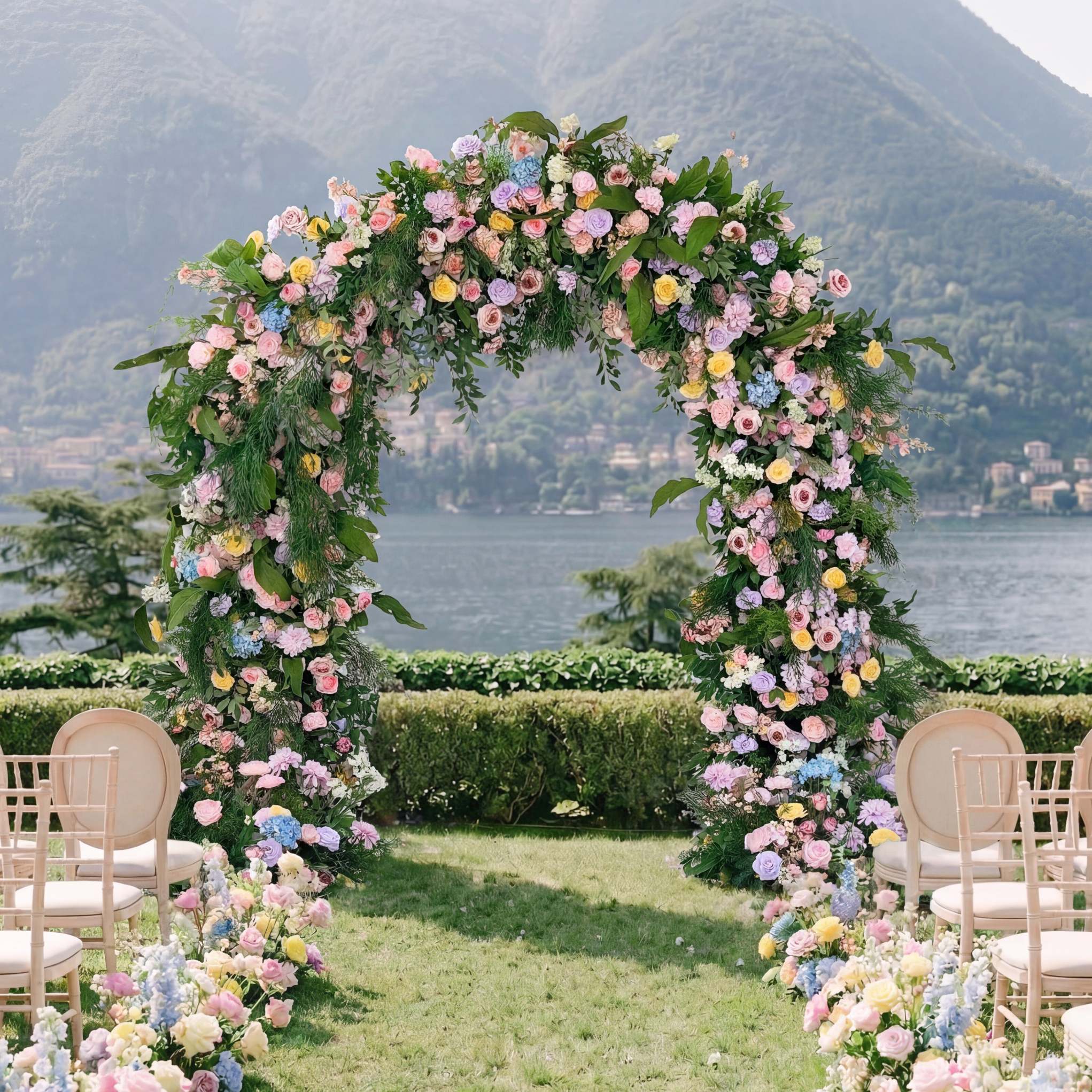 RoseyTime Reverie Flower Round Arch With Frame #RTA076