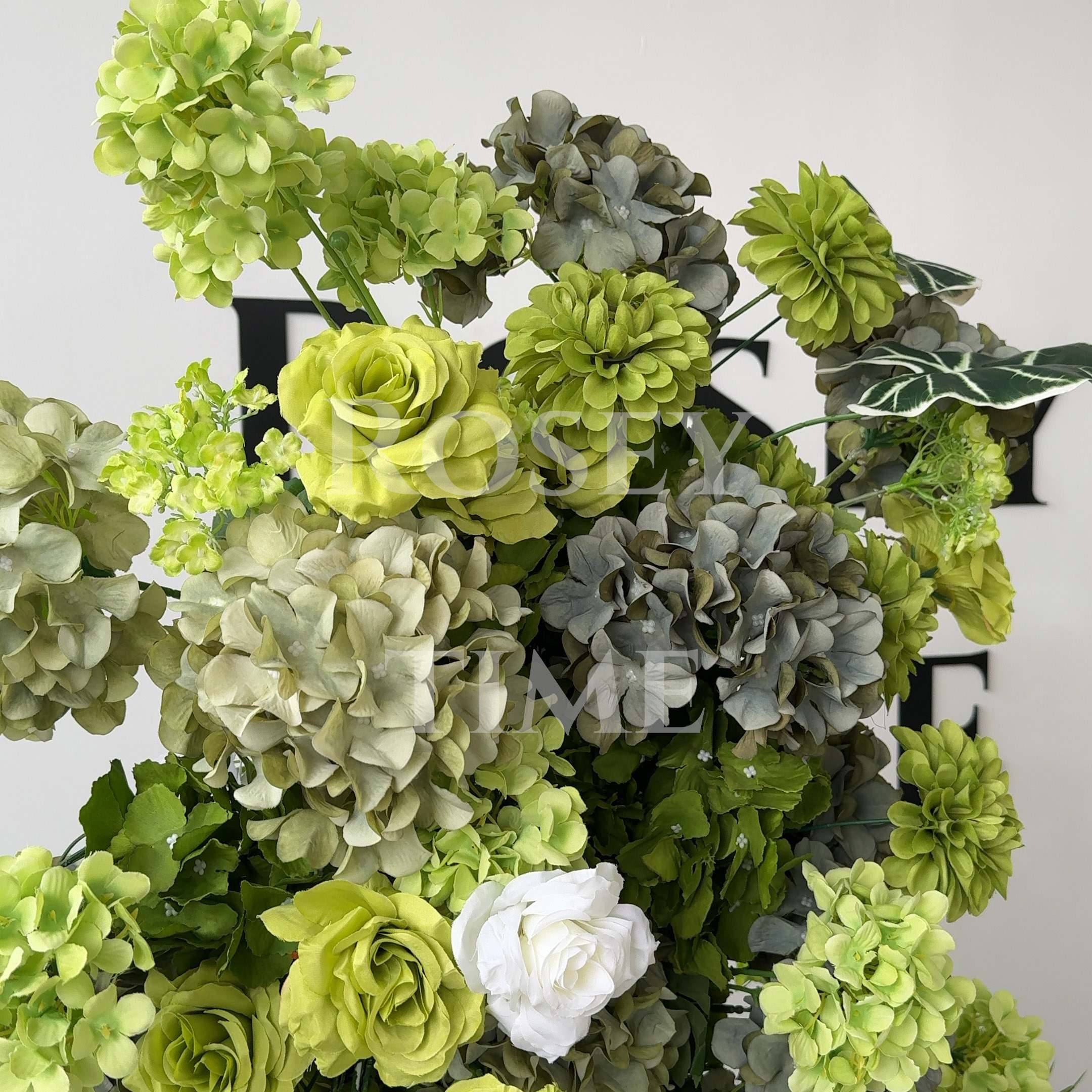 Roseytime 2026 Green Flower Pillars Arch with Frame #RTP097