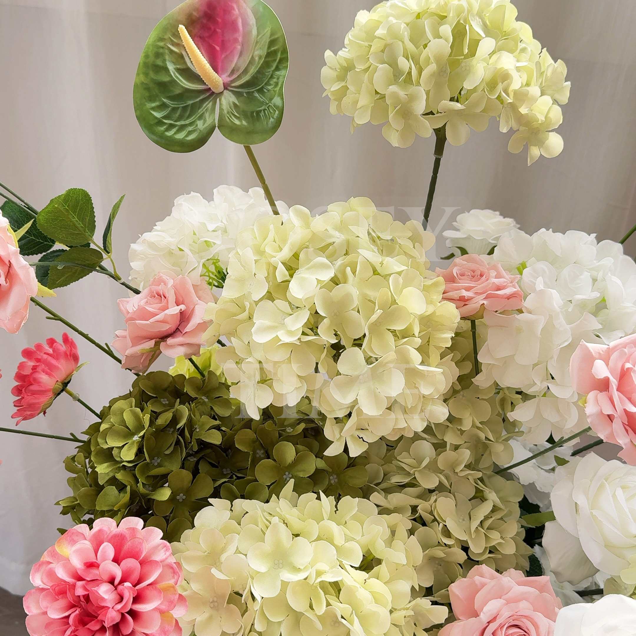 Roseytime 2026 Verdant Blush Flower Pillars Arch with Frame #RTP122