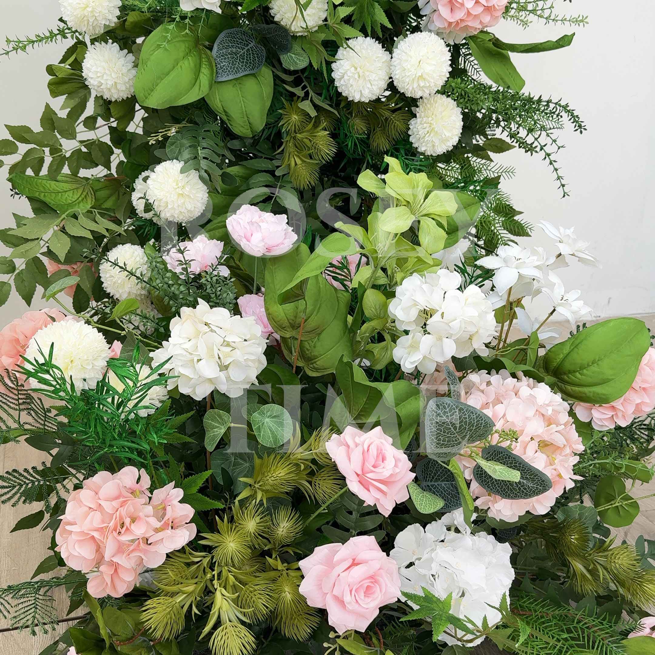 RoseyTime Pink Greenery Flower Arch n-shape Round Arch #RTA154