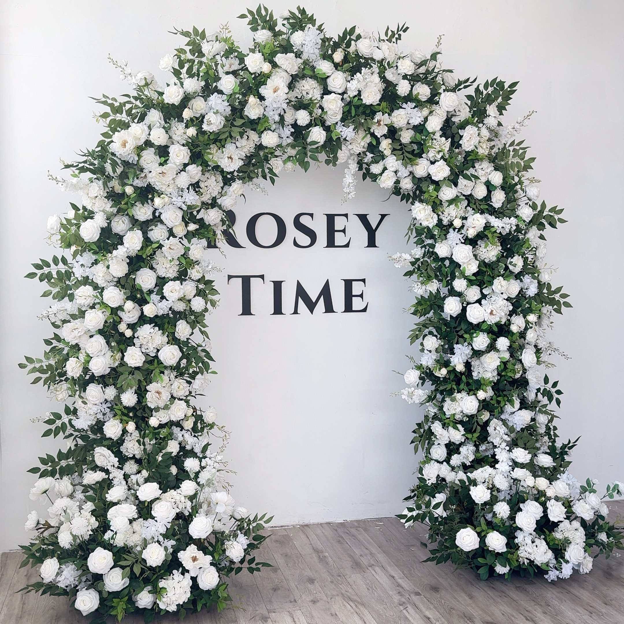 RoseyTime White&Green Wedding Flower Round Arch #RTA103