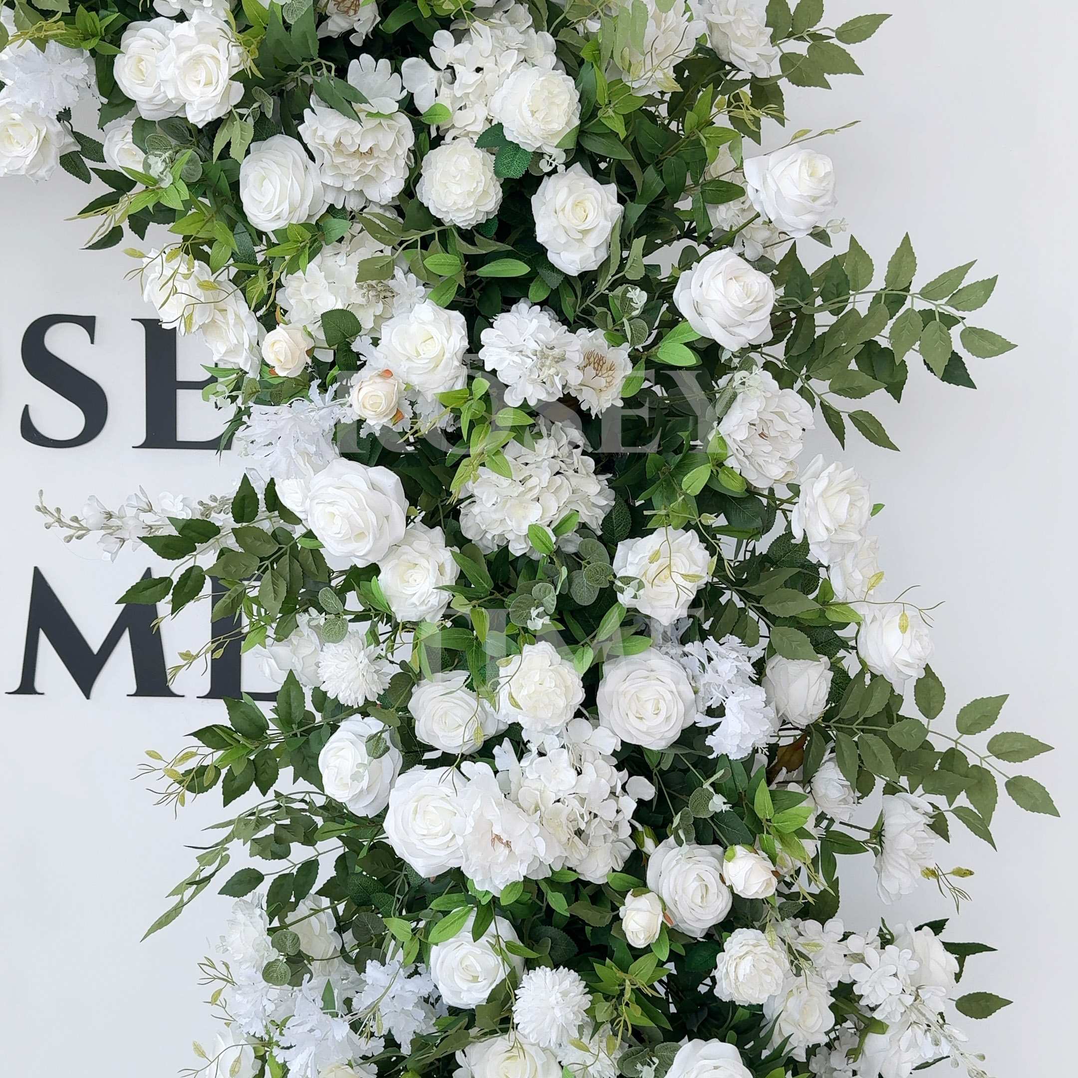 RoseyTime White&Green Wedding Flower Round Arch #RTA103