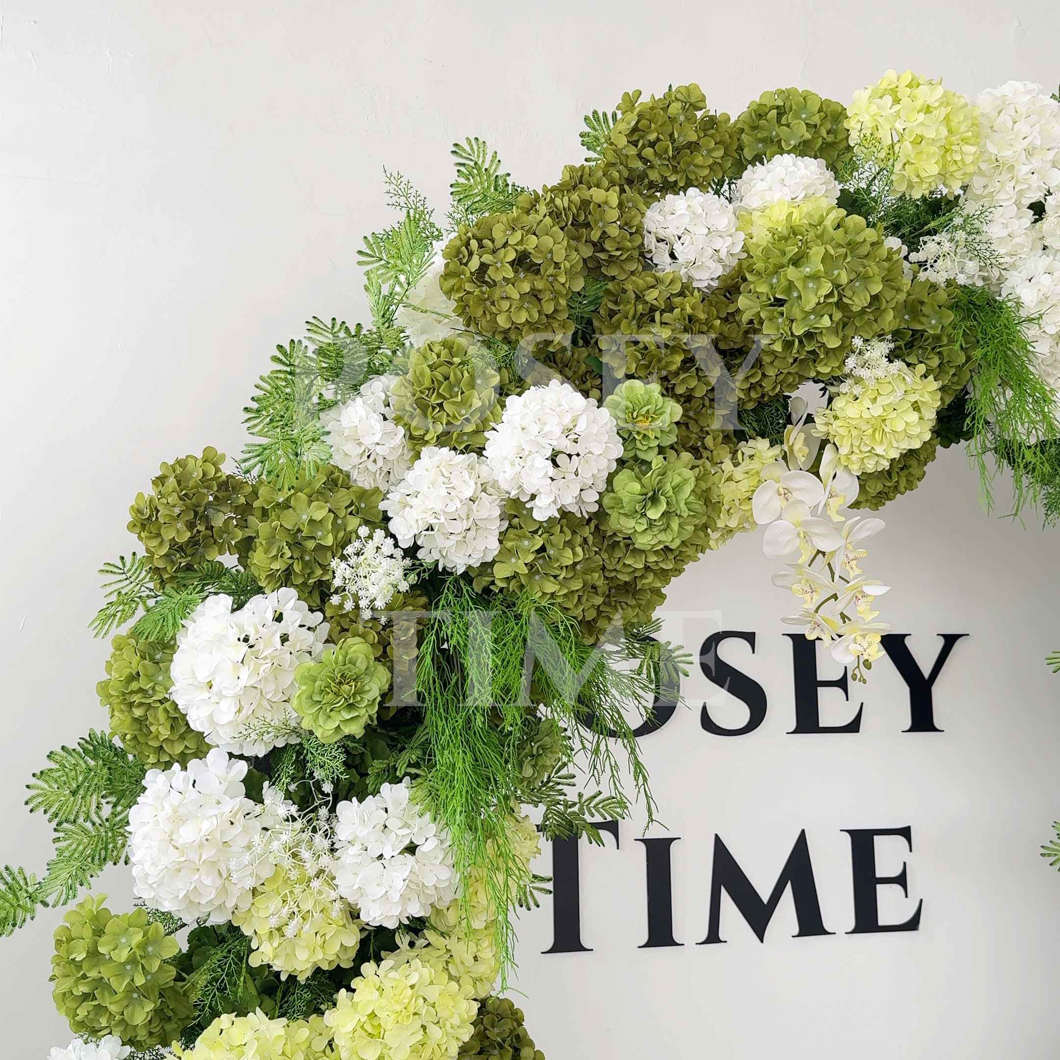 RoseyTime 2026 Green Harmony Hydrangea Flower Arch n-shape Round Arch #RTA378