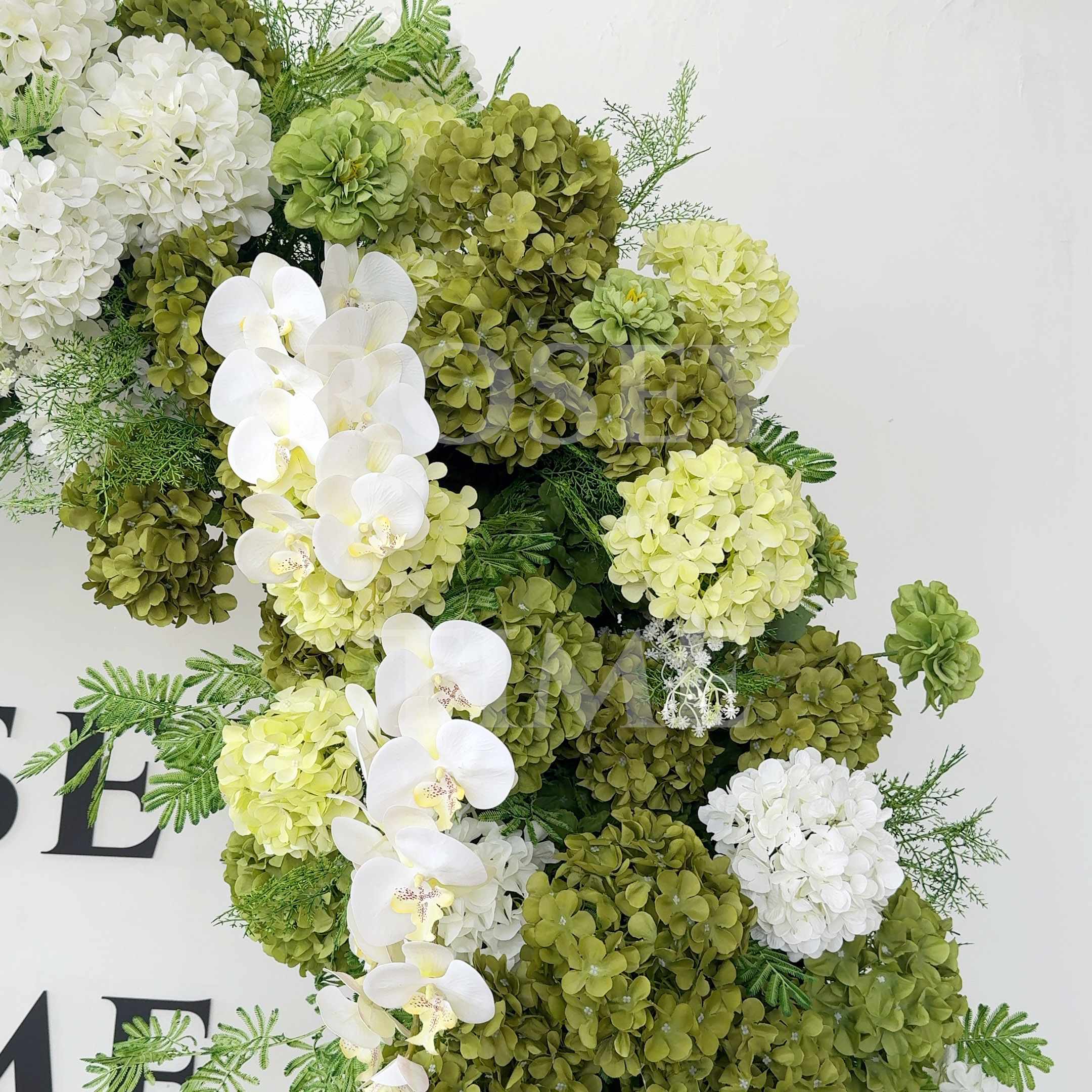 RoseyTime 2026 Green Harmony Hydrangea Flower Arch n-shape Round Arch #RTA378