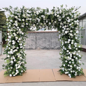 Roseytime Wedding Square Flower Arch 8x8ft White&Green Fabric Back Backdrop #RTA024