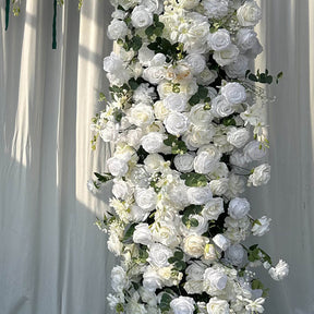 Roseytime Wedding Square Flower Arch 8x8ft White&Green Backdrop #RTA025