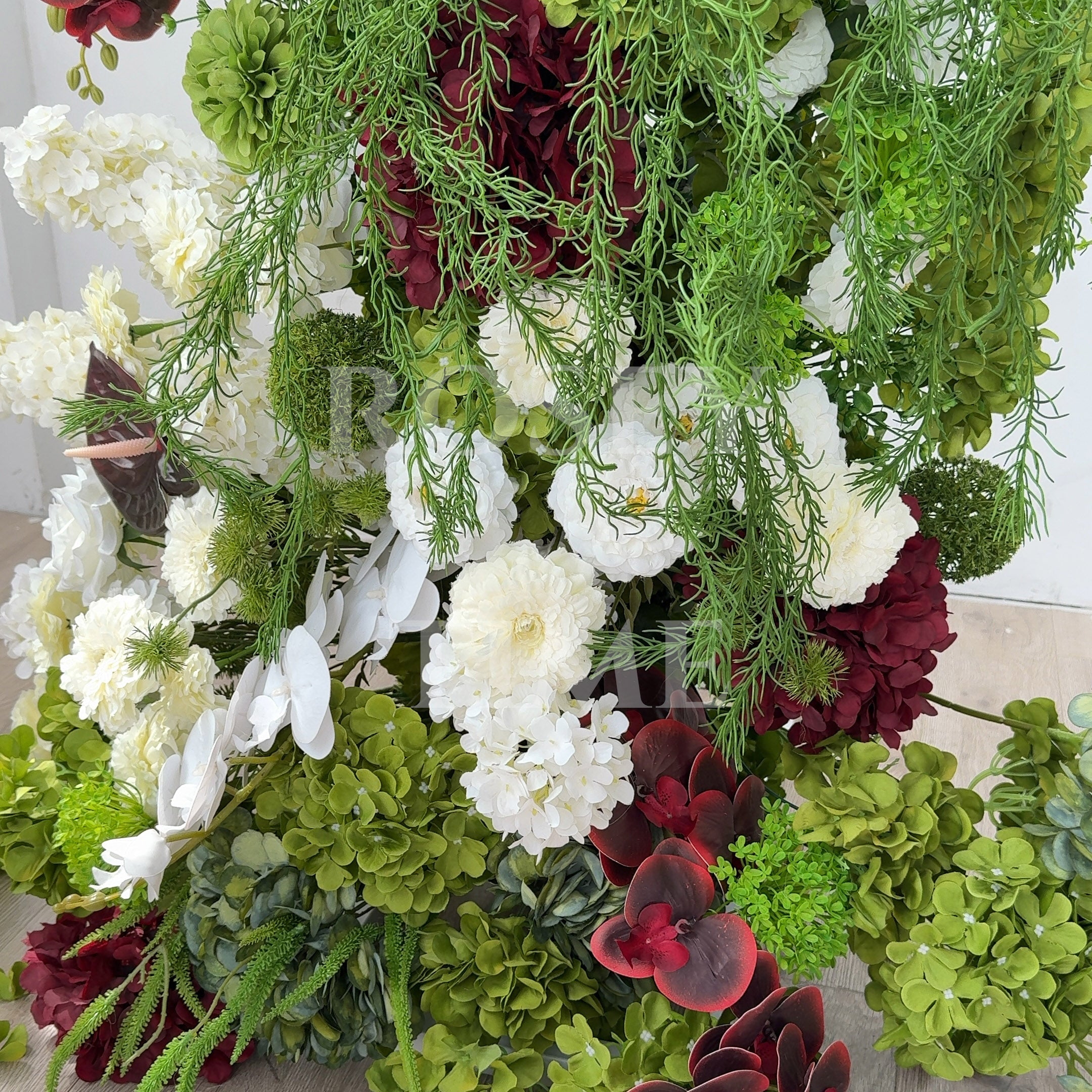 Roseytime 2026 Dark Green Flower Pillars Arch with Frame #RTP123