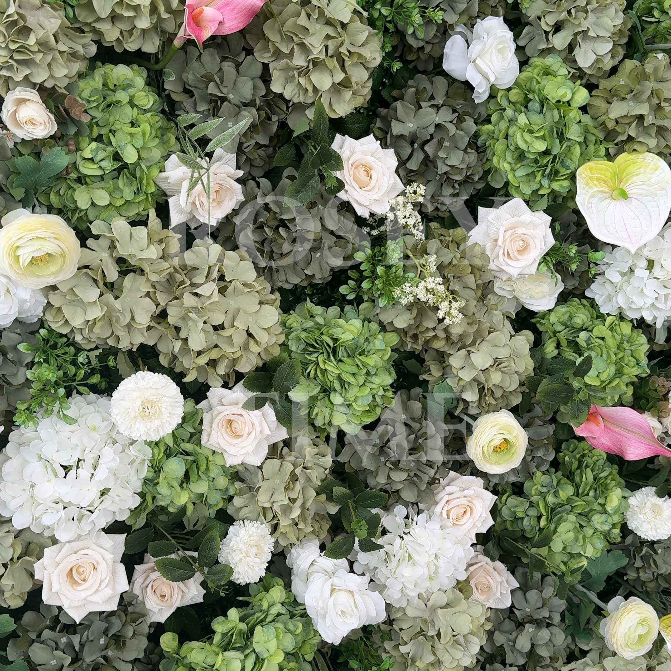 Roseytime 5D Moss Petal Flower Wall Roll Up Fabric Back #RTW384