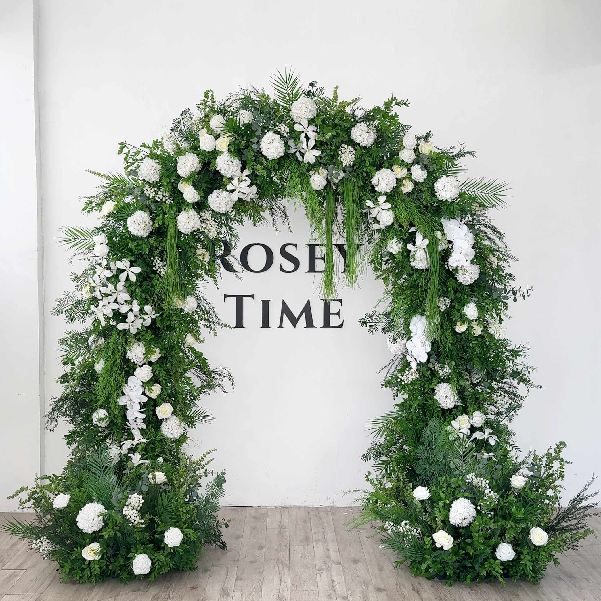 RoseyTime 2026 Evergreen Grace Flower Arch n-shape Round Arch #RTA377