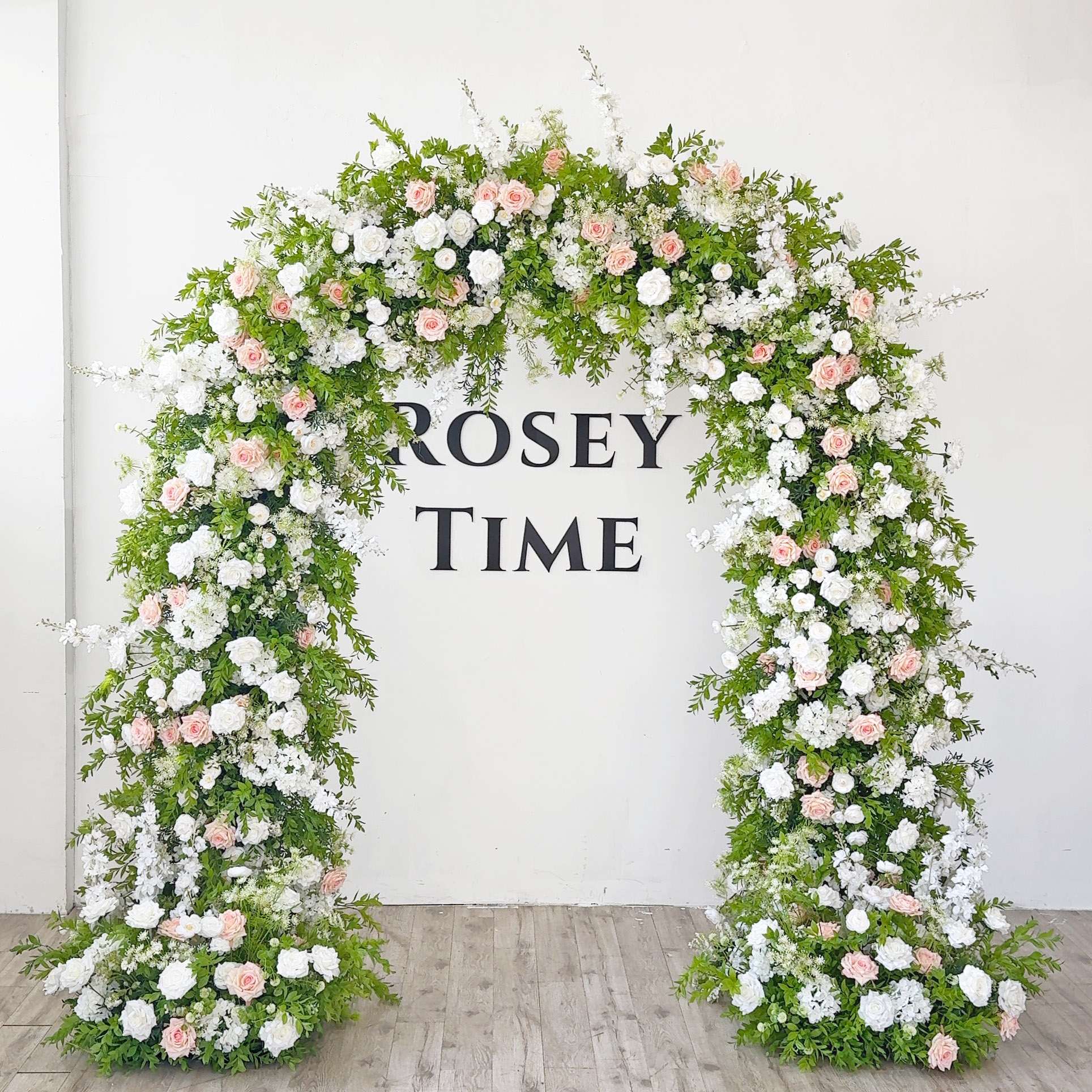 RoseyTime Blushing Pink Flower Arch n-shape Round Arch #RTA379