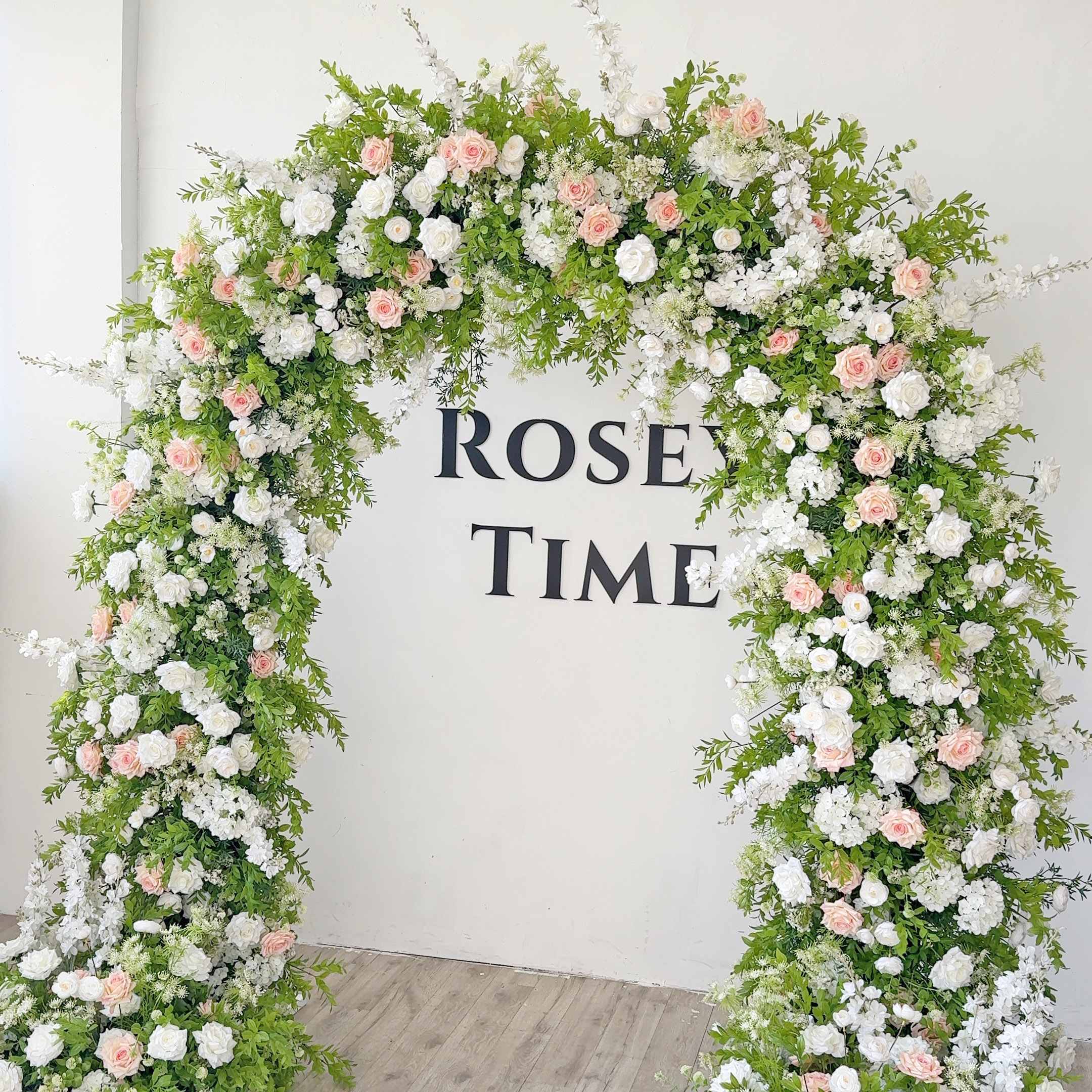 RoseyTime Blushing Pink Flower Arch n-shape Round Arch #RTA379
