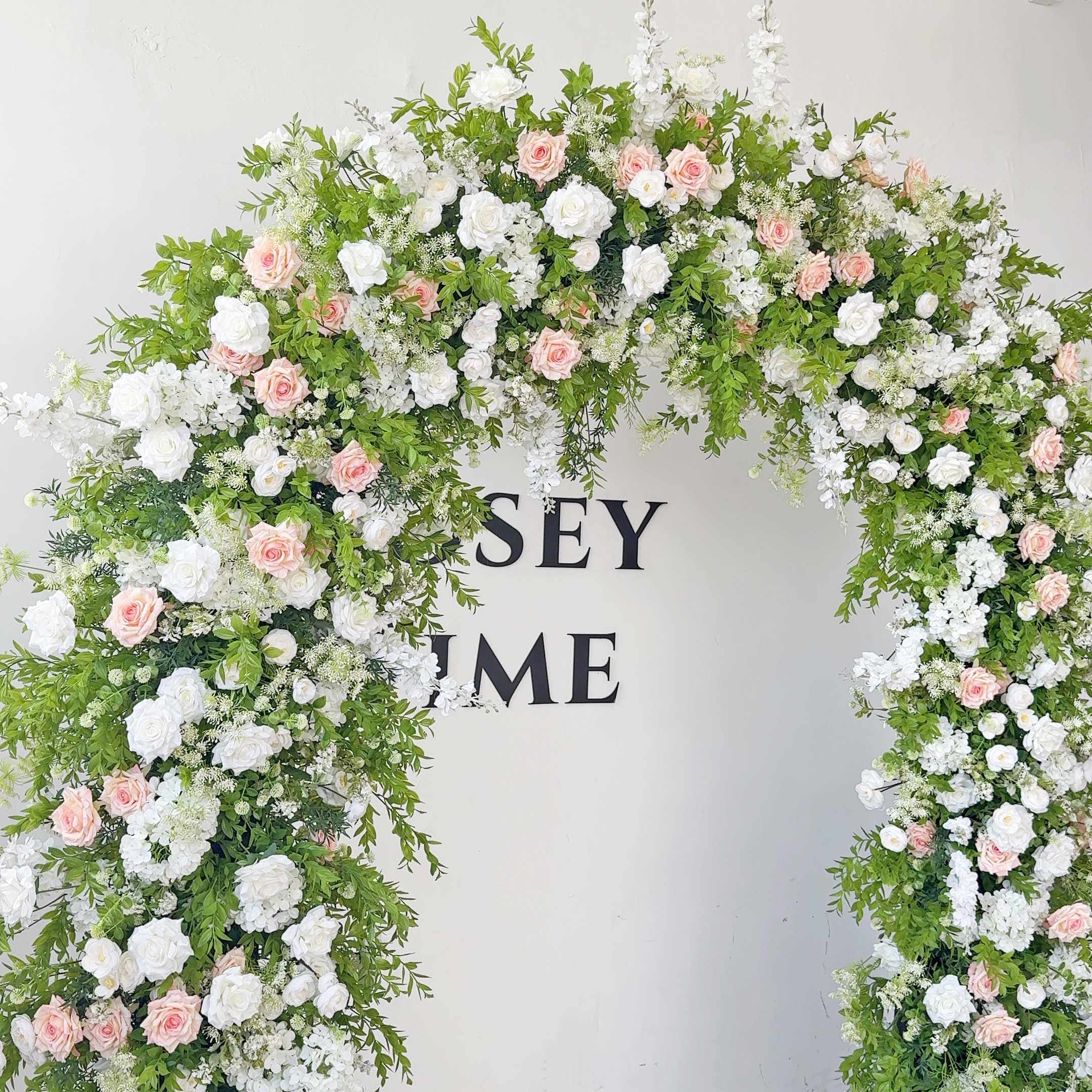 RoseyTime Blushing Pink Flower Arch n-shape Round Arch #RTA379