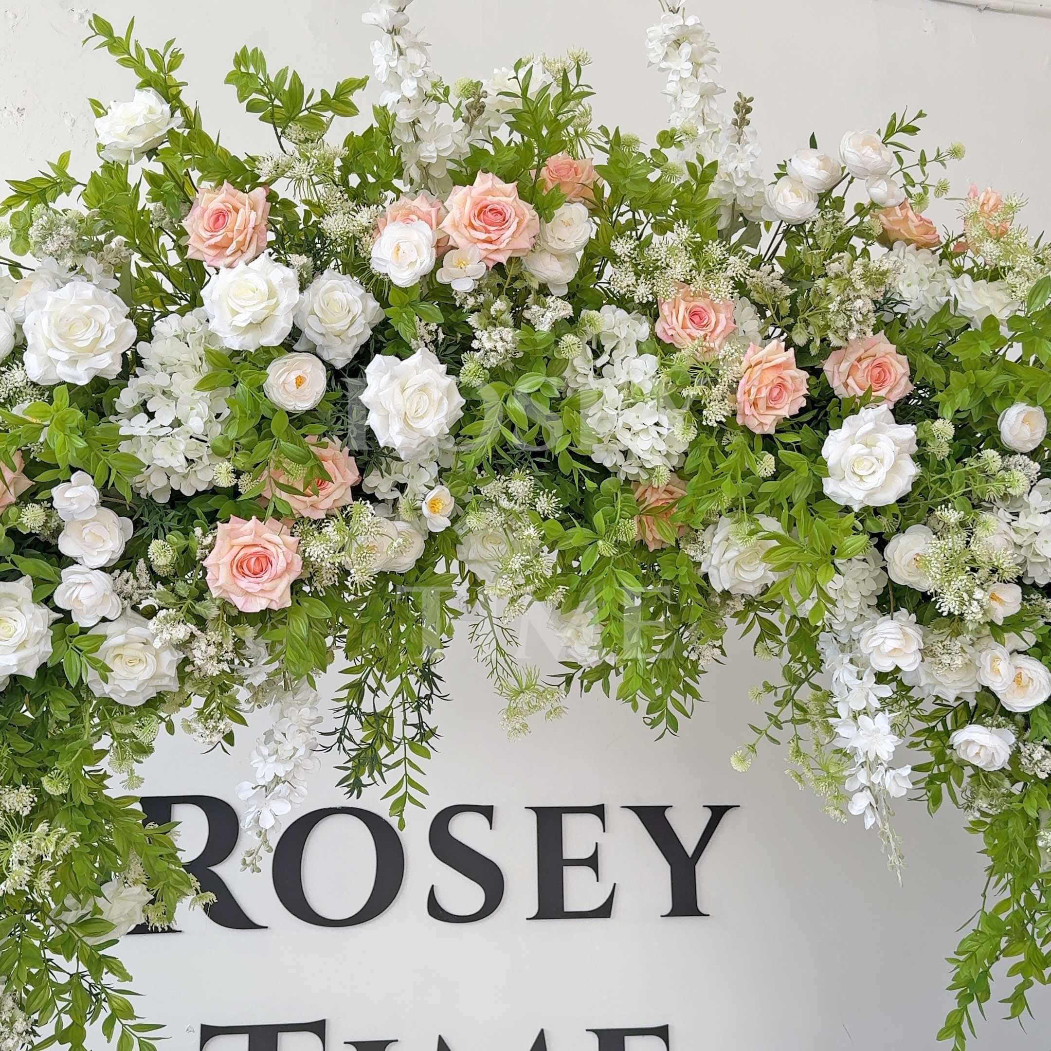 RoseyTime Blushing Pink Flower Arch n-shape Round Arch #RTA379