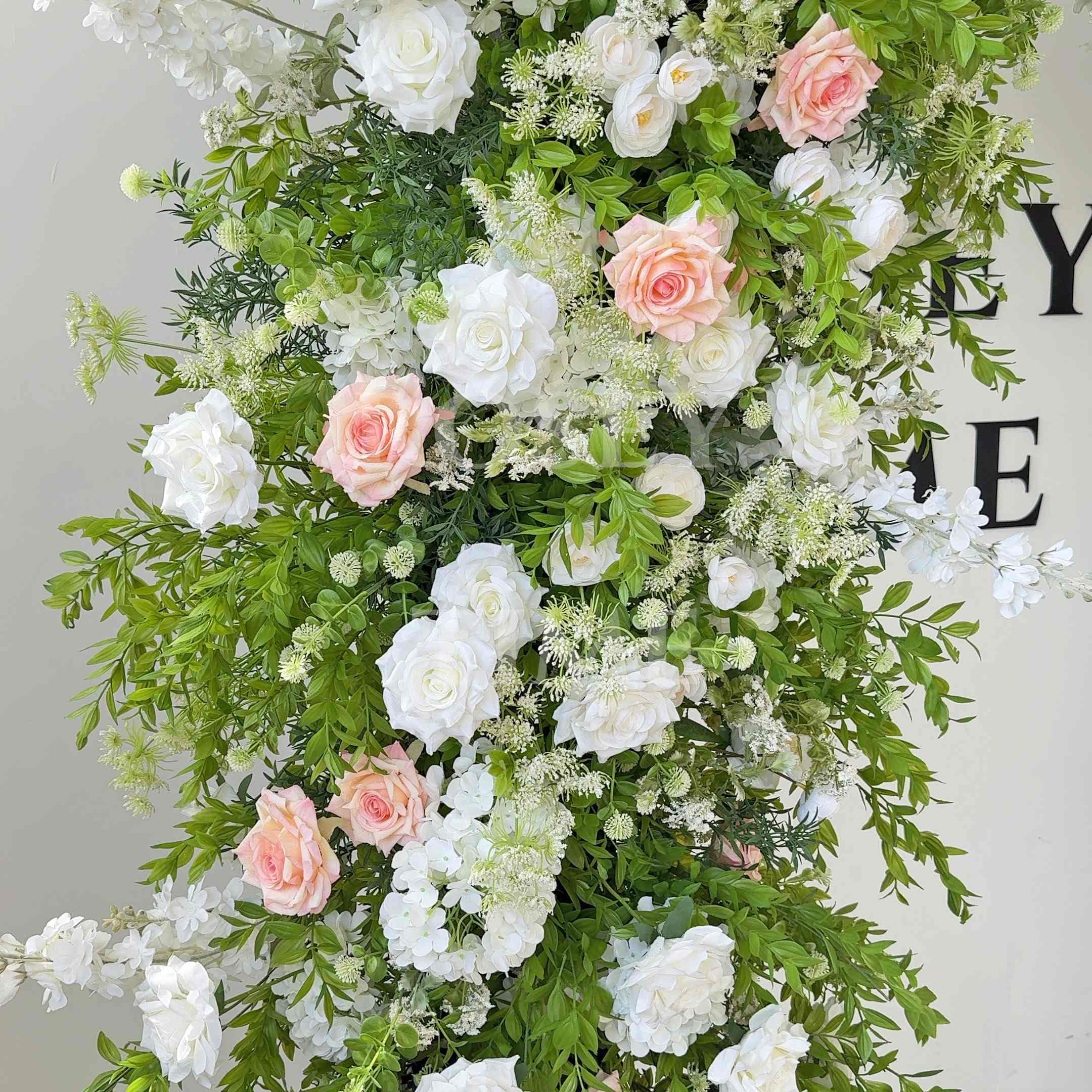 RoseyTime Blushing Pink Flower Arch n-shape Round Arch #RTA379