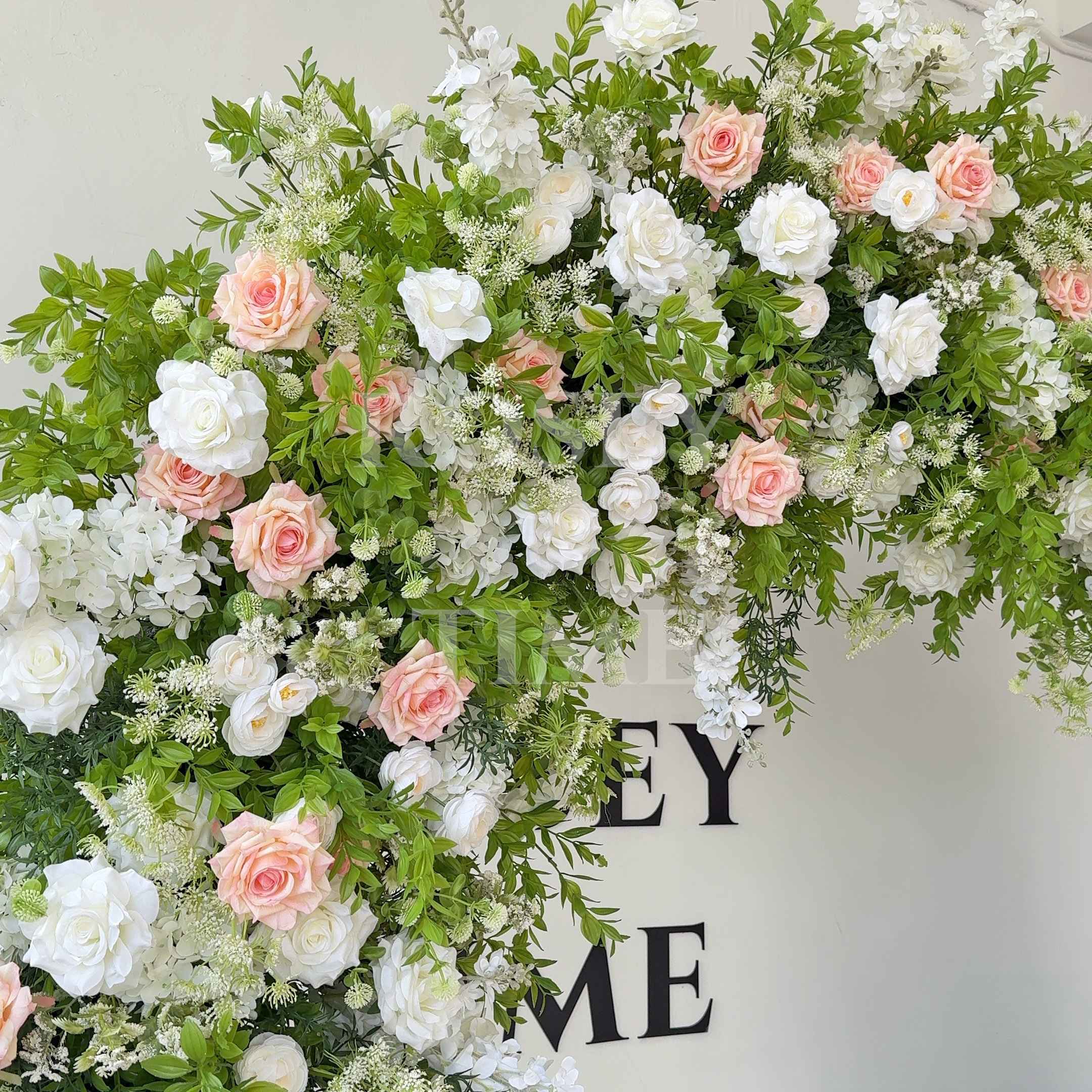 RoseyTime Blushing Pink Flower Arch n-shape Round Arch #RTA379