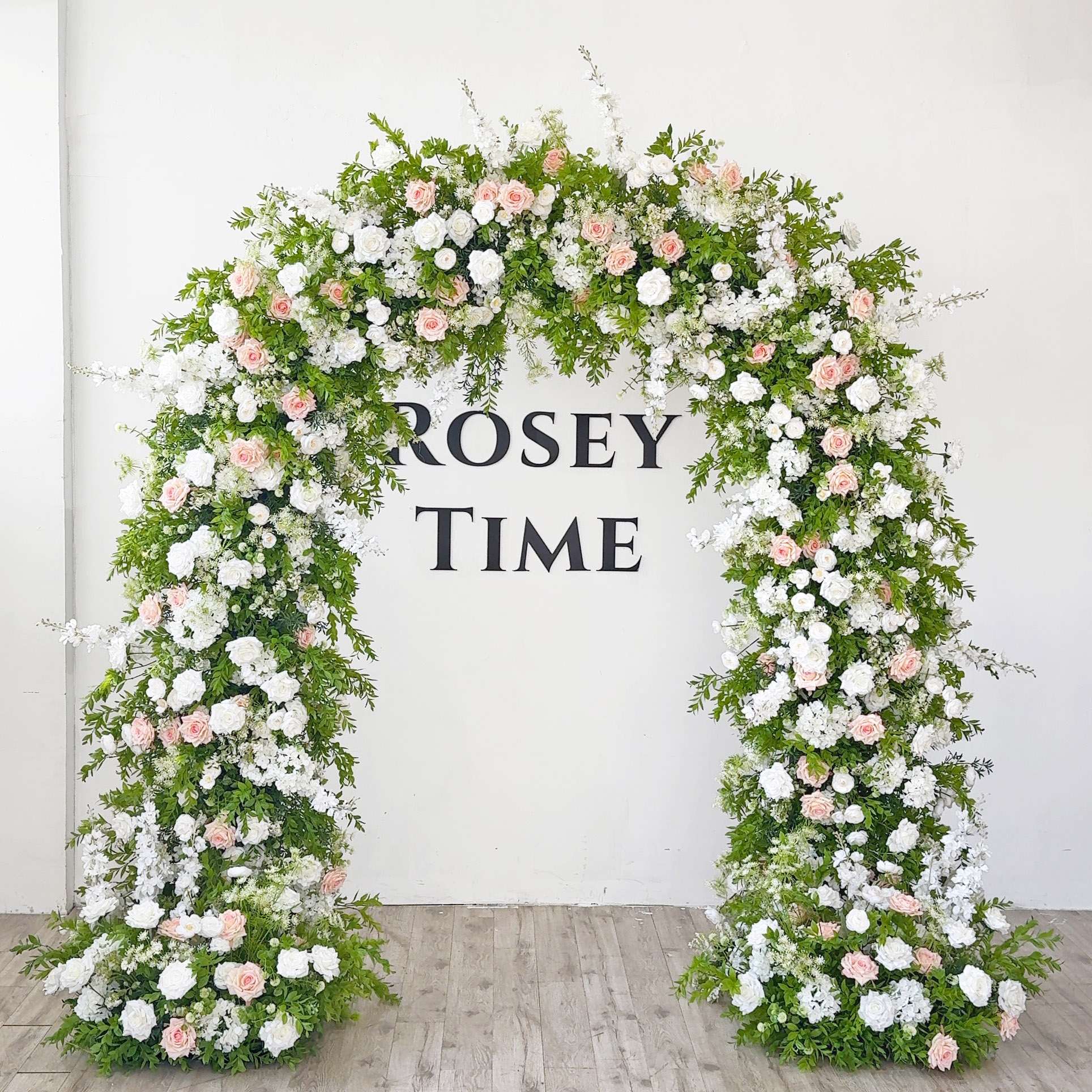 RoseyTime Blushing Pink Flower Arch n-shape Round Arch #RTA379