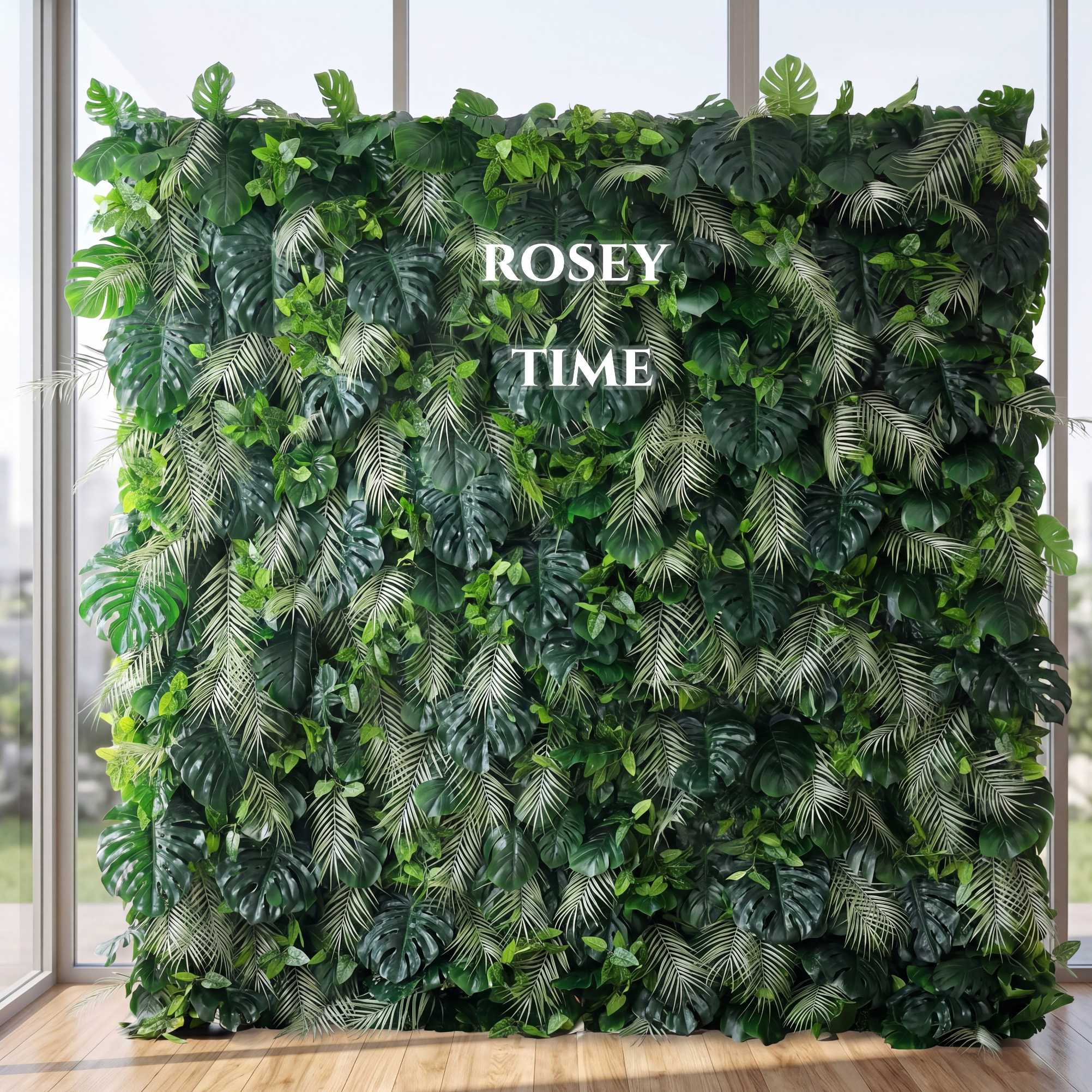Roseytime 5D Greenery Wall Roll Up Fabric Back #RTW078