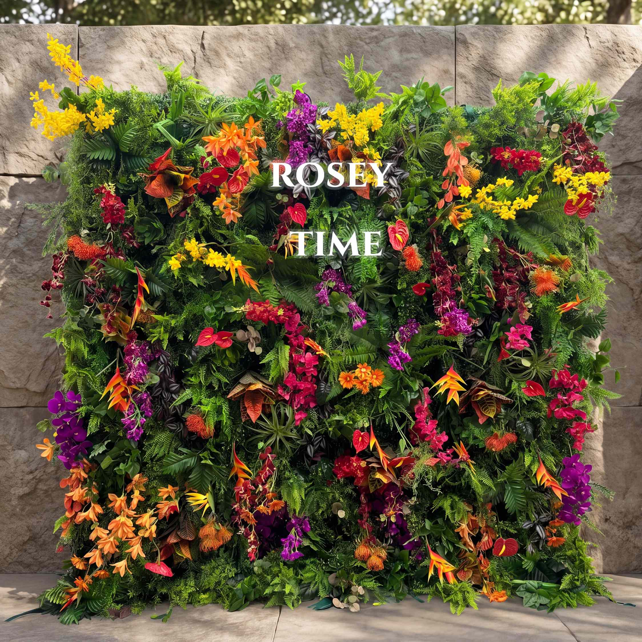 Roseytime 5D Wild Flower Greenery Wall Roll Up Fabric Back #RTW204