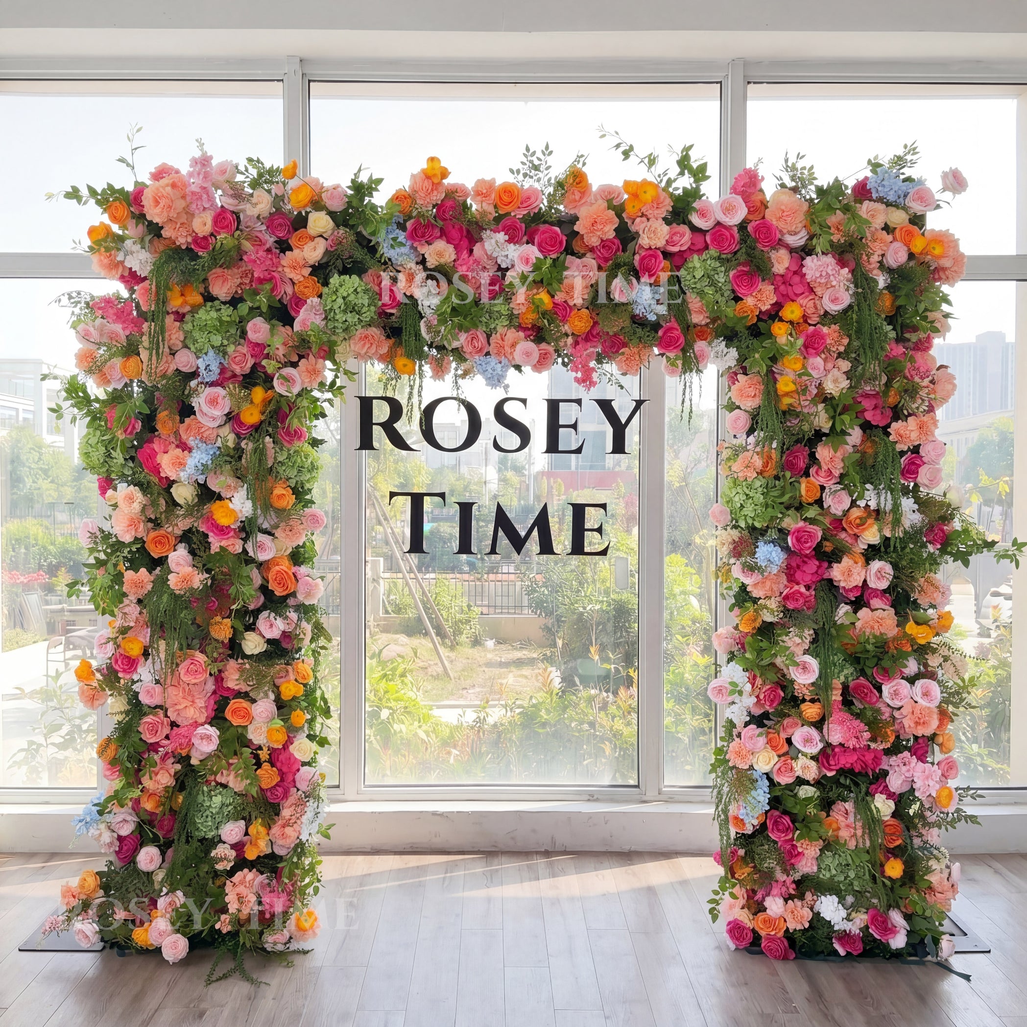Roseytime Lush Frenzy Square Flower Arch Fabric Back Roll Up #RTA047