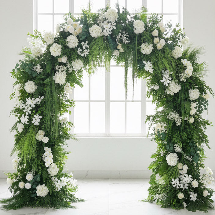 RoseyTime 2026 Evergreen Grace Flower Arch n-shape Round Arch #RTA377