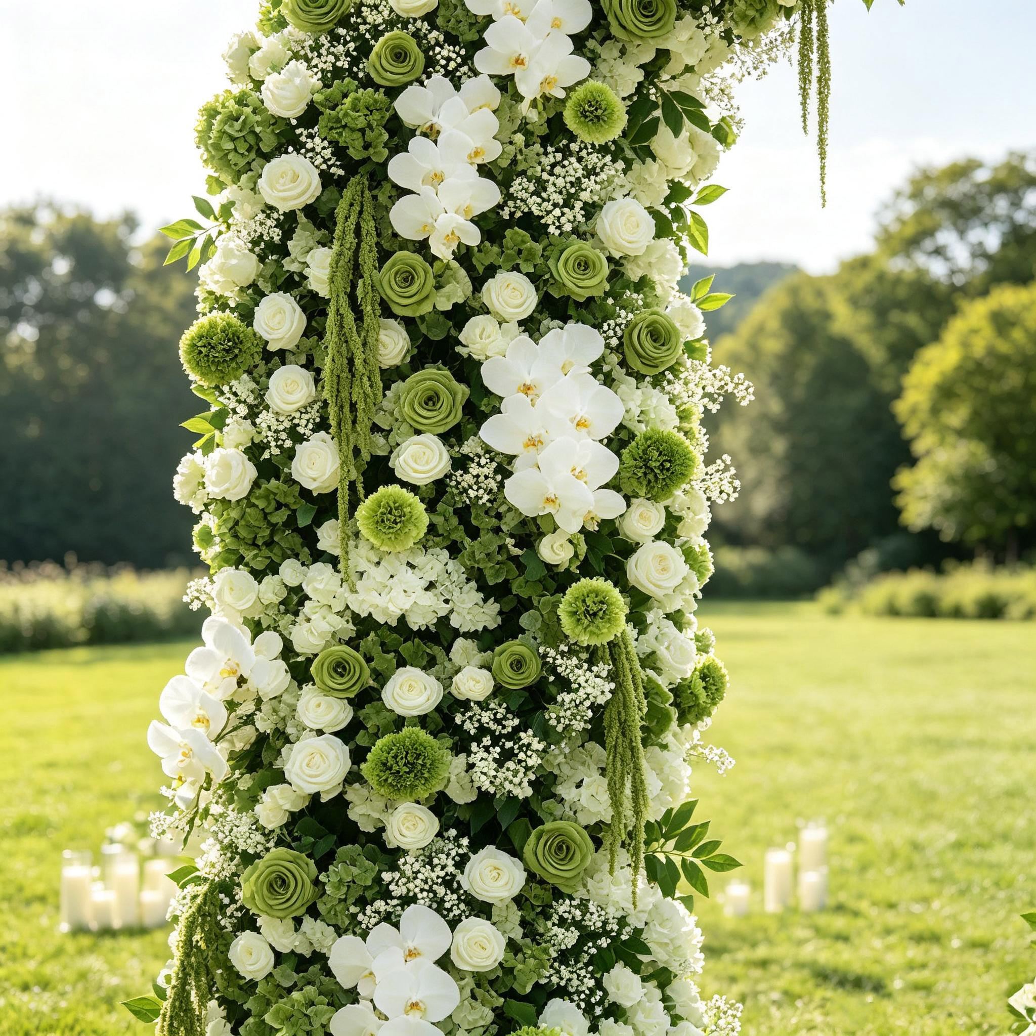 Roseytime Meadowlight Flower Pillars Arch with Frame #RTP148