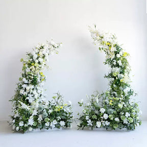 RoseyTime Green Flower Pillars Arch with Frame #RTP034