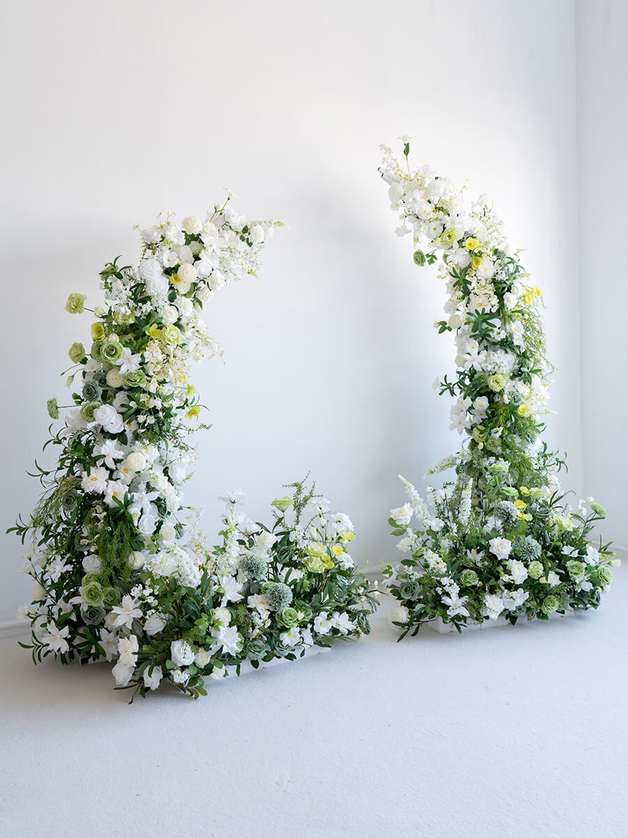 RoseyTime Green Flower Pillars Arch with Frame #RTP034