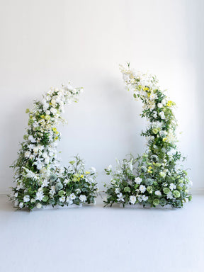 RoseyTime Green Flower Pillars Arch with Frame #RTP034