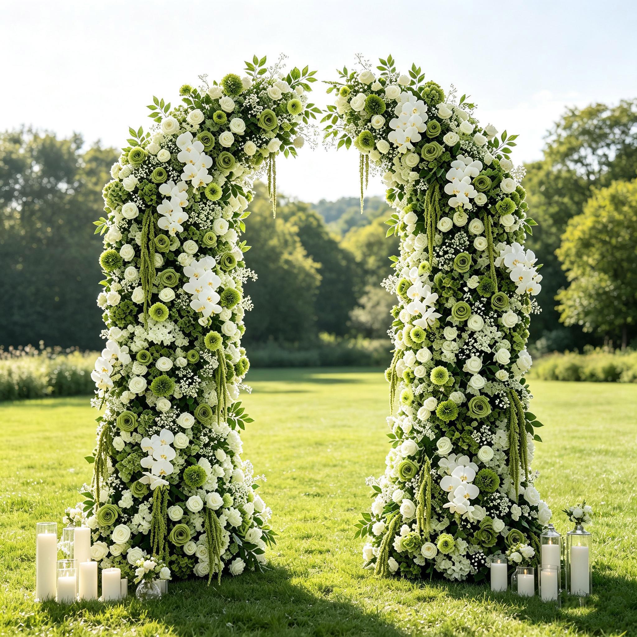 Roseytime Meadowlight Flower Pillars Arch with Frame #RTP148