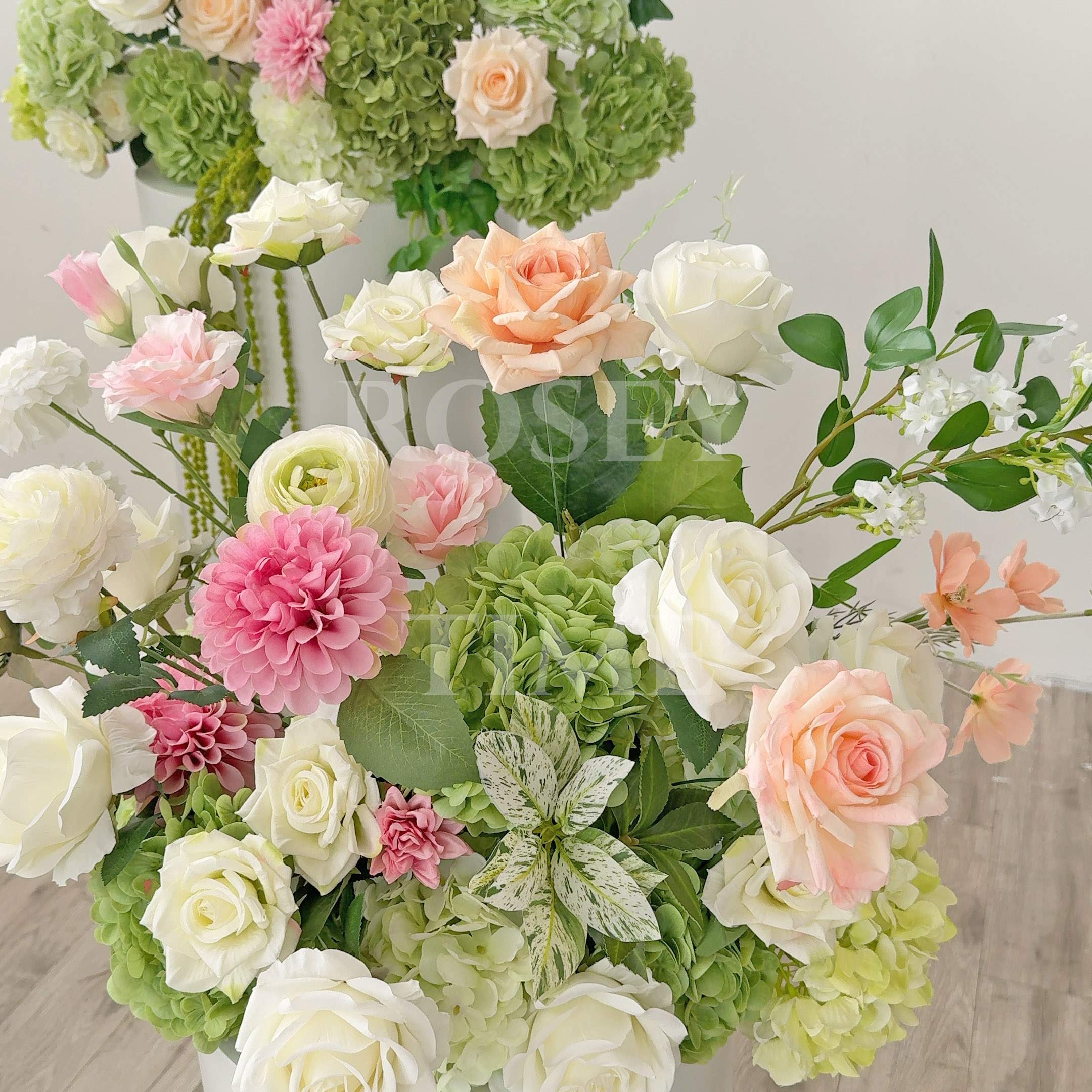 Roseytime 2026 Pastel Peach & Green Flower Set #RTS001