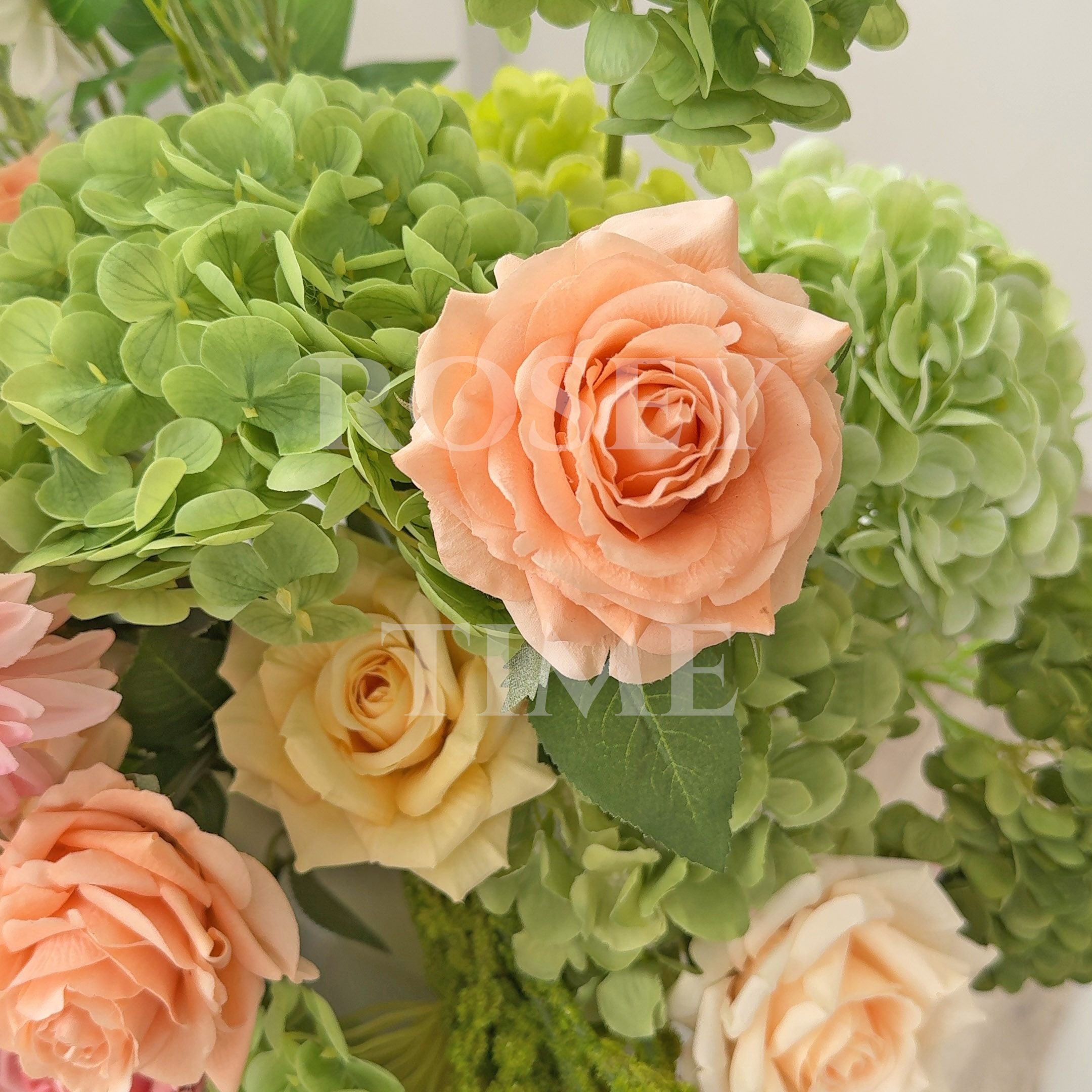 Roseytime 2026 Pastel Peach & Green Flower Set #RTS001