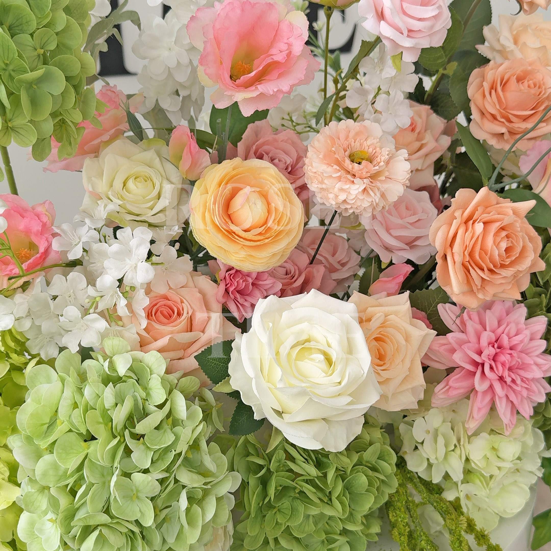 Roseytime 2026 Pastel Peach & Green Flower Set #RTS001