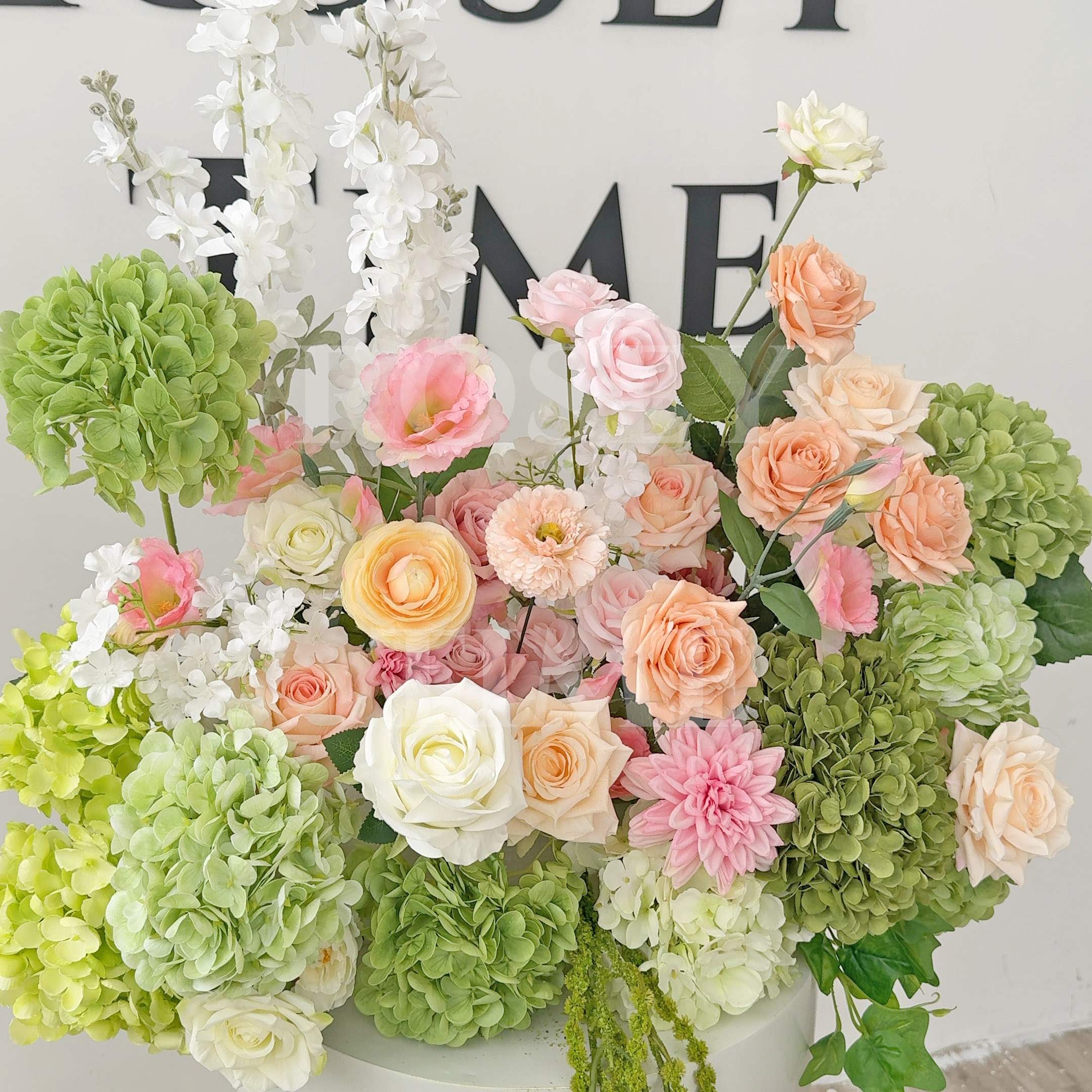 Roseytime 2026 Pastel Peach & Green Flower Set #RTS001