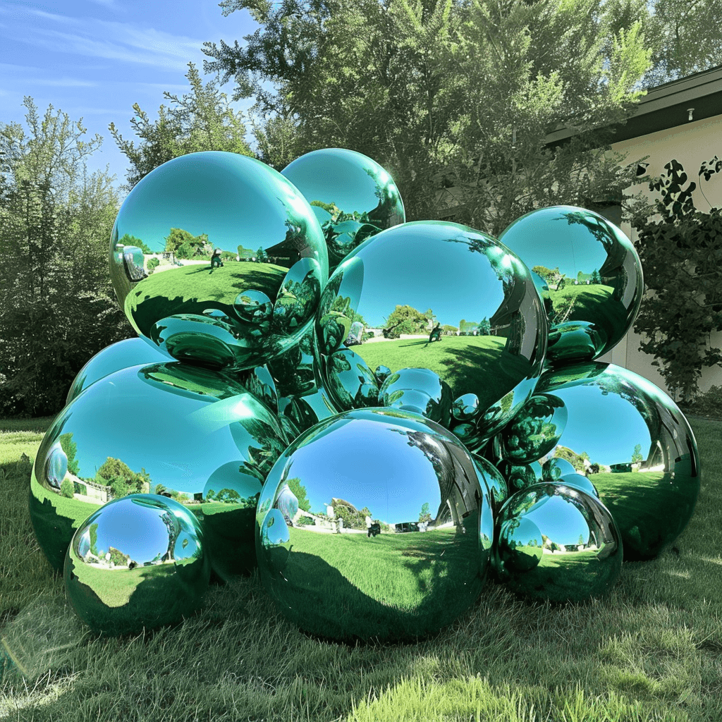 Roseytime Green Big Shiny Inflatable Ball Reusable Giant Balloon Set