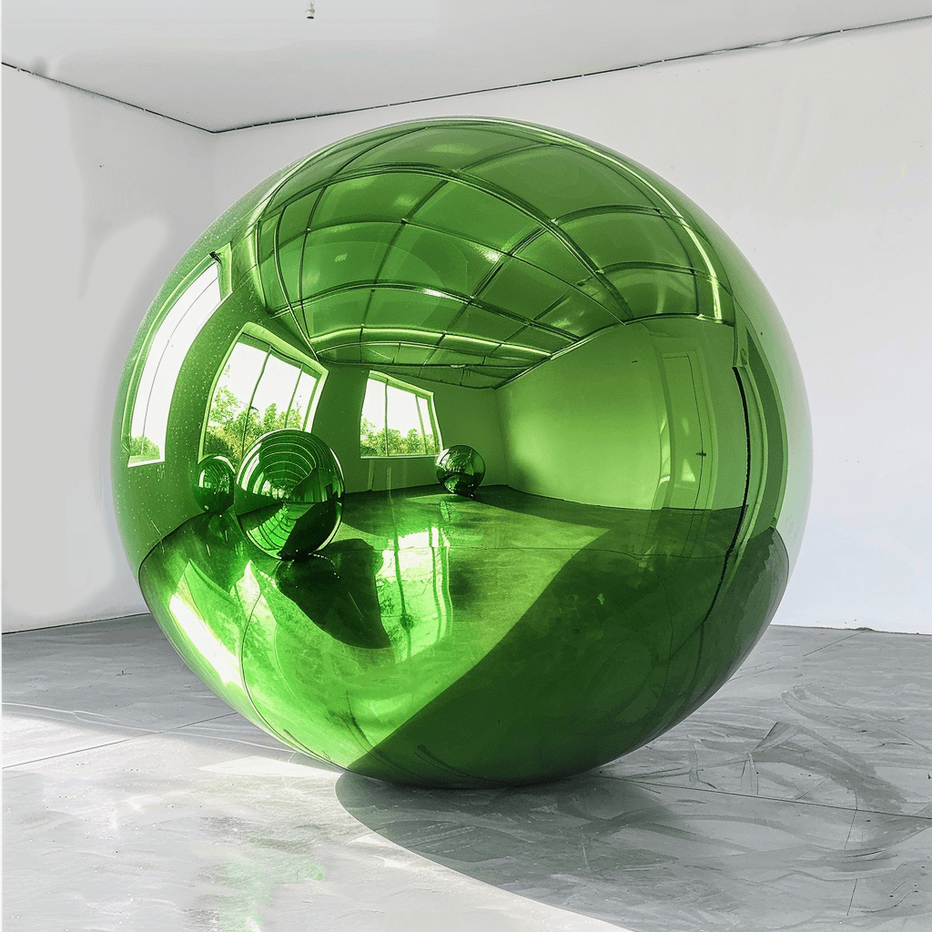 Roseytime Green Big Shiny Inflatable Ball Reusable Giant Balloon Set