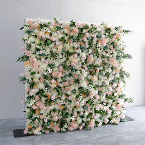 Roseytime 5D Green&White Flower Wall Roll Up Fabric Back #RTW167