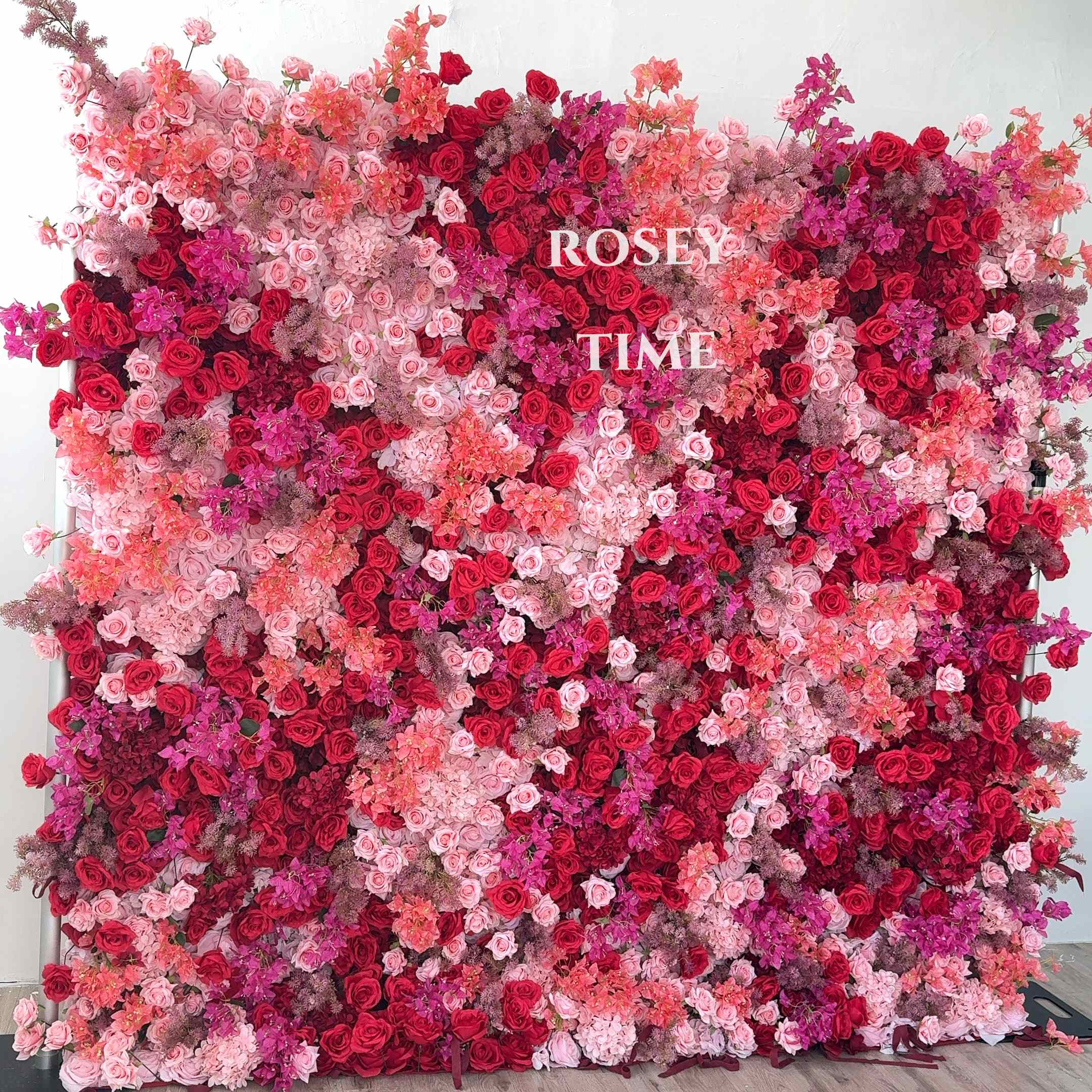 Roseytime 5D Colorful Flower Wall Roll Up Fabric Back #RTW324