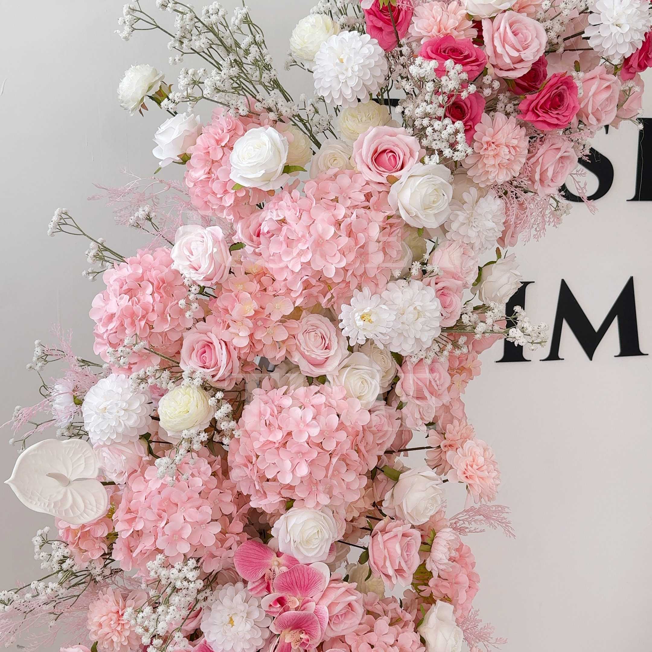 Roseytime Pink Flower Pillars Arch with Frame #RTP001