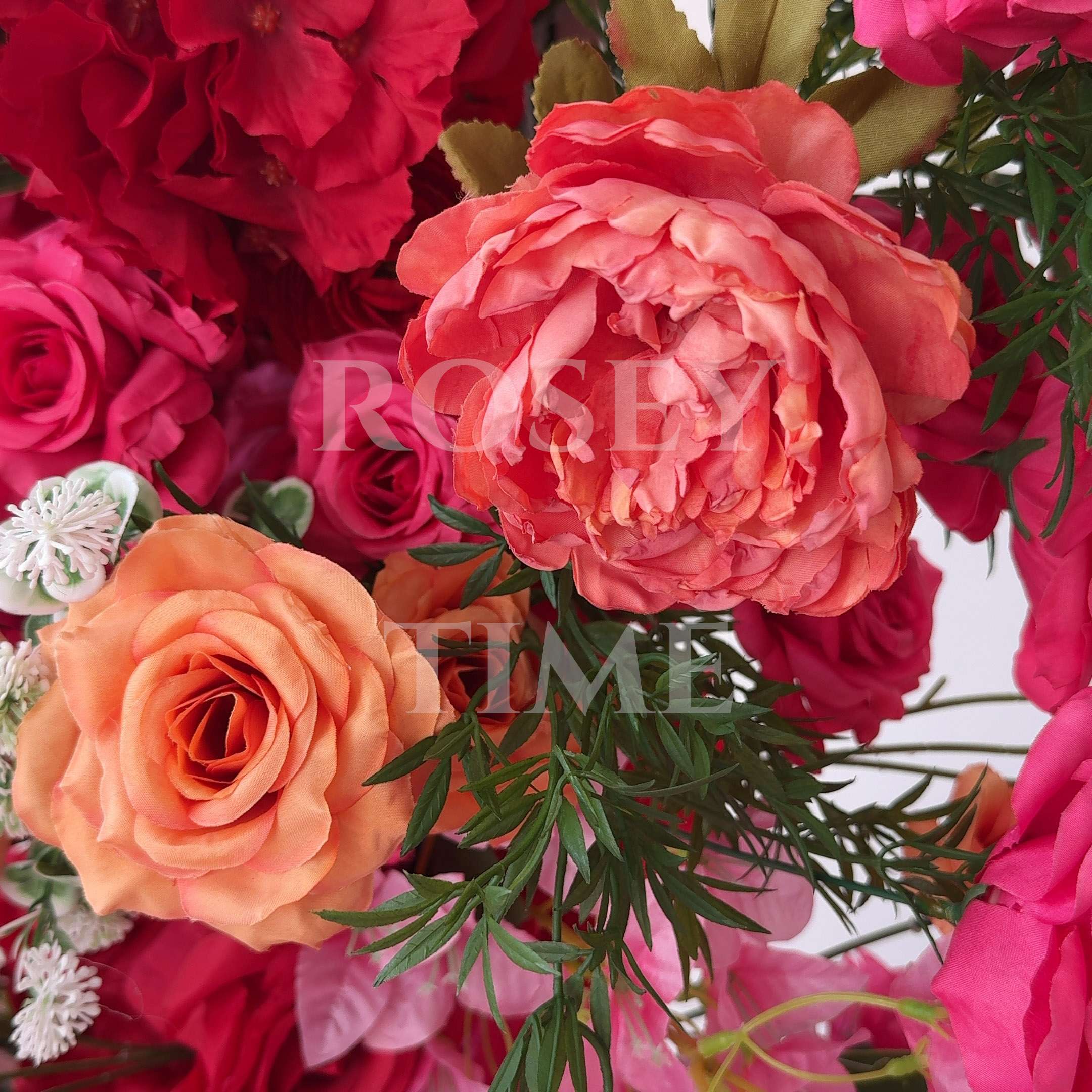 Roseytime Hot Pink Flower Pillars Arch with Frame #RTP106