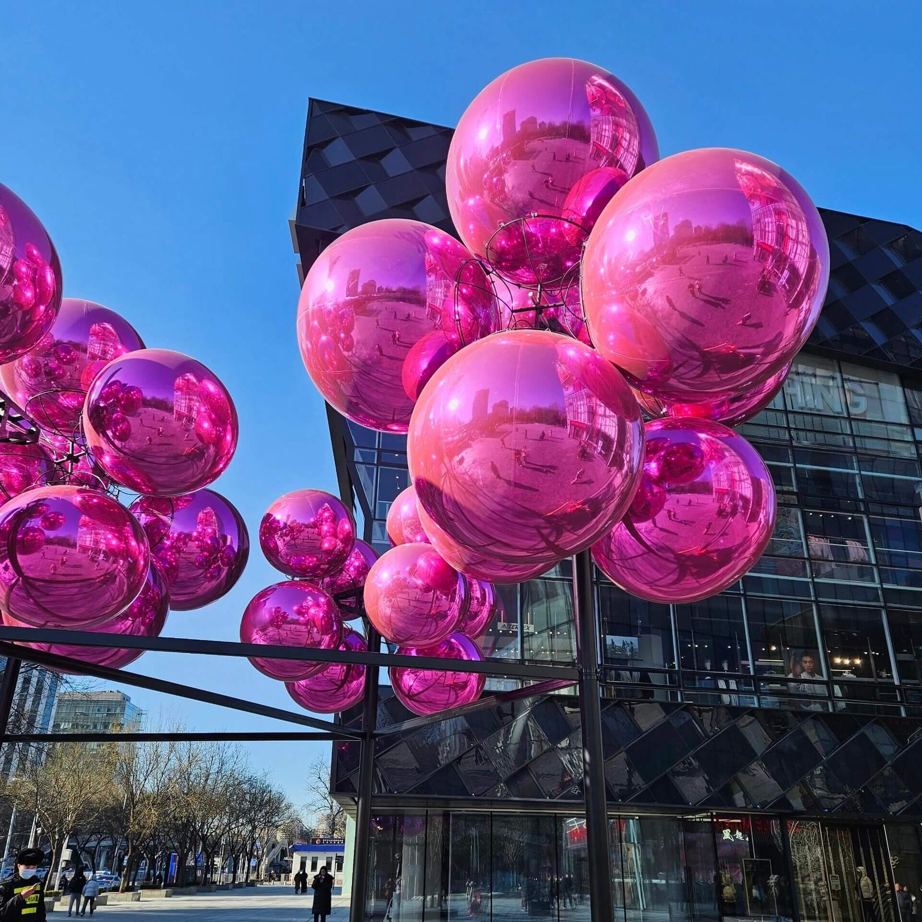 Roseytime Hot Pink Big Shiny Inflatable Ball Reusable Giant Balloon Set