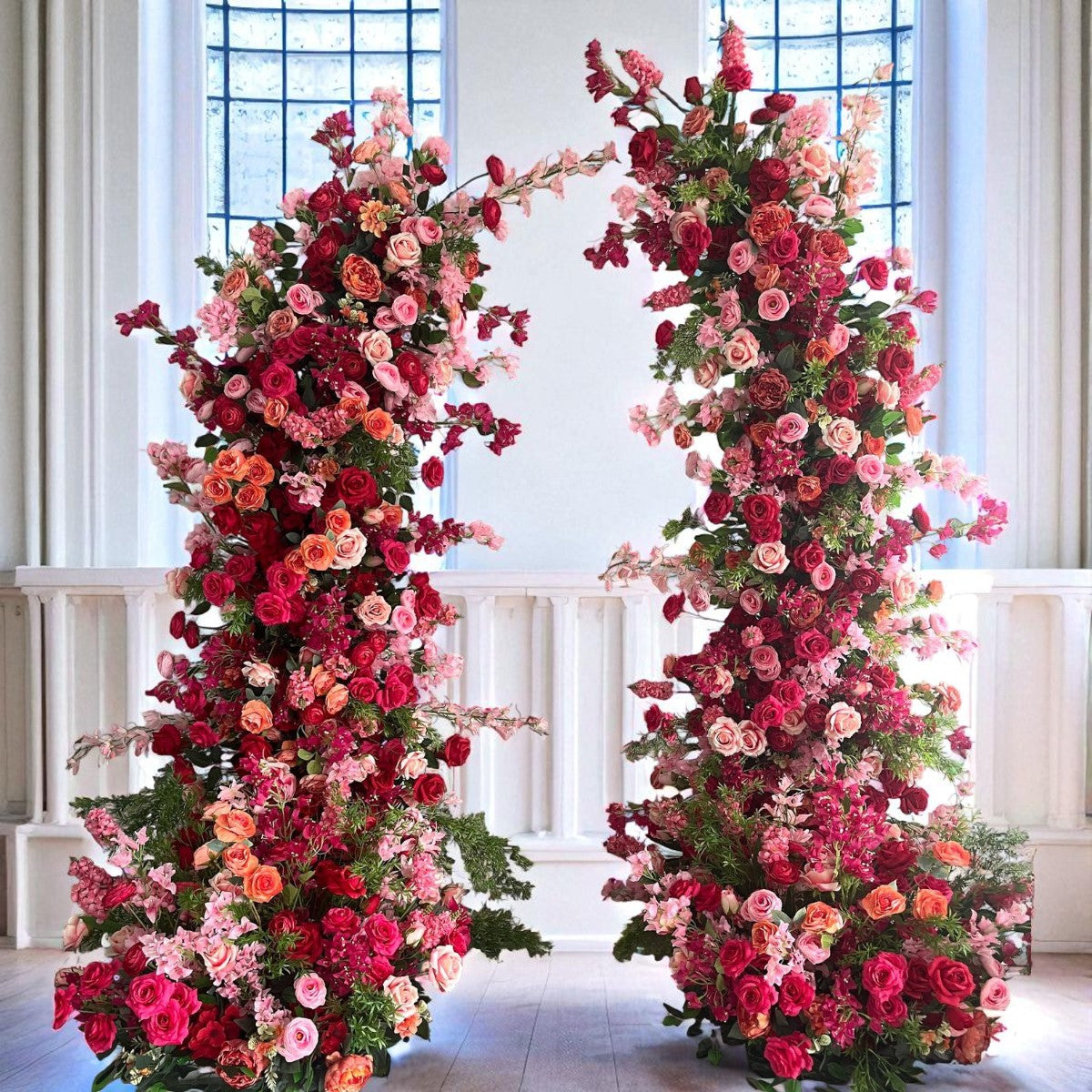 B1G1 sale- Hot Pink Flower Pillars Arch with Frame #RTP106