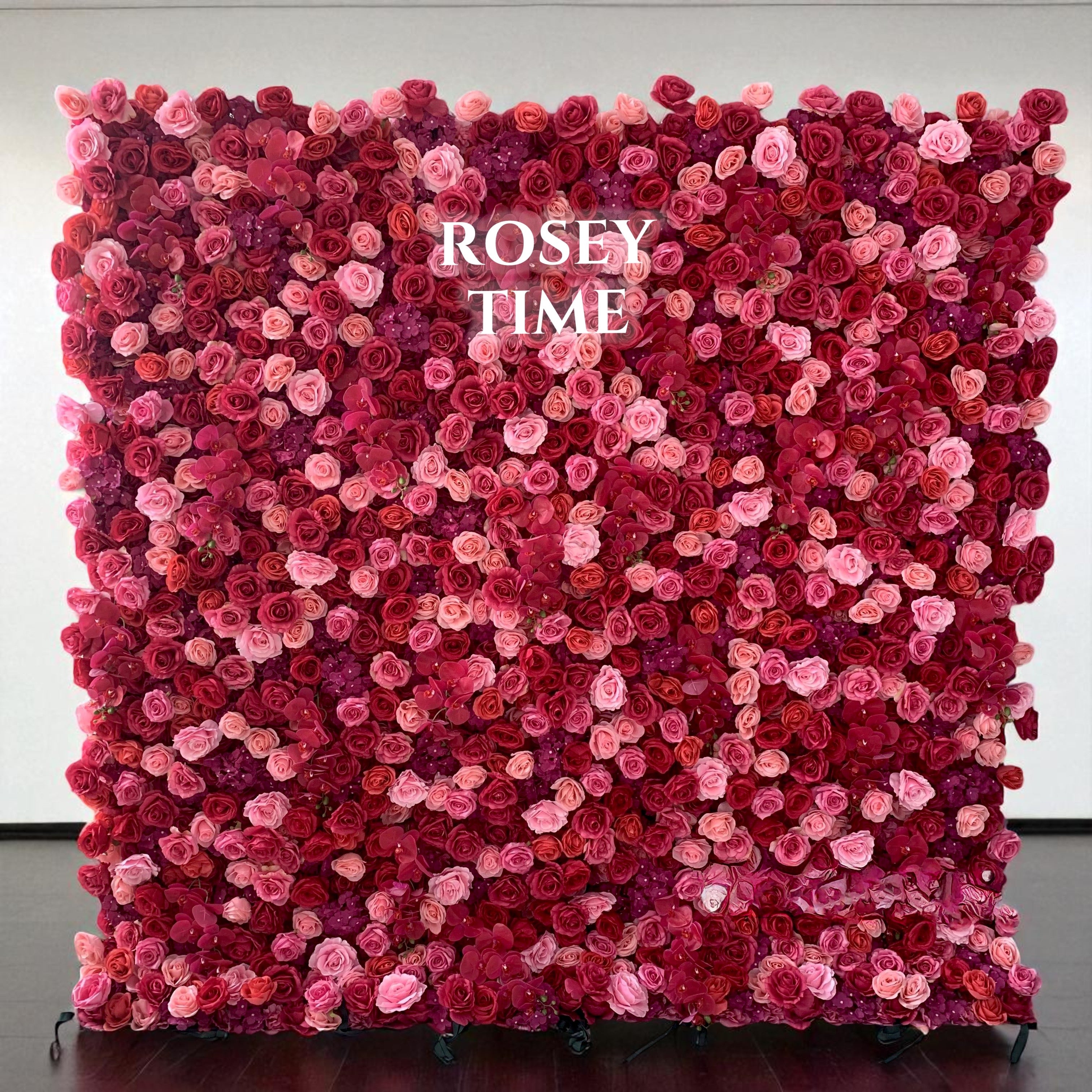Roseytime 5D Hot Pink Flower Wall Roll Up Fabric Back #RTW162