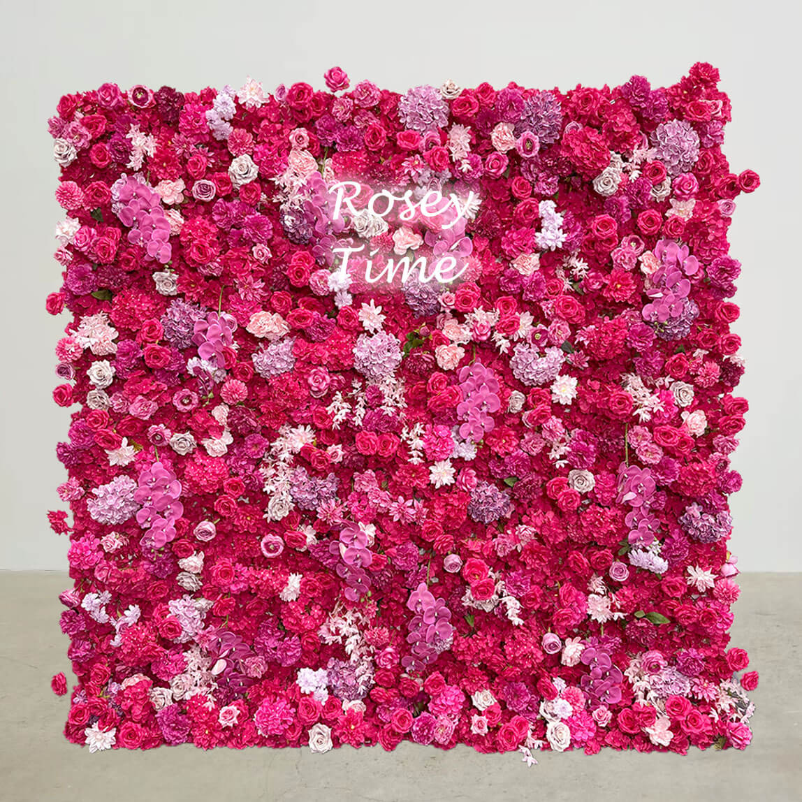 Roseytime 5D Hot Pink Flower Wall Roll Up Fabric Back #RTW048