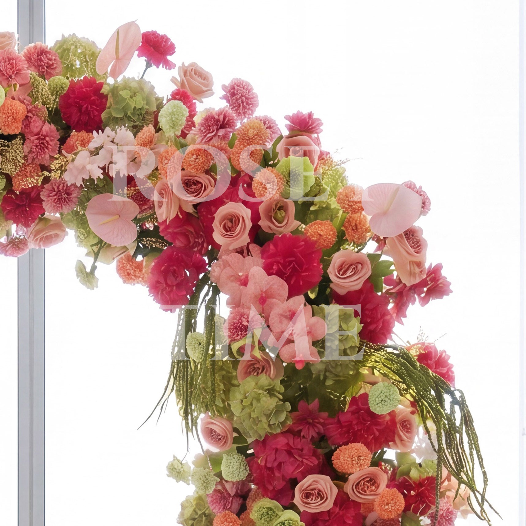 RoseyTime Coral Crush Flower Arch n-shape Round Arch #RTA482