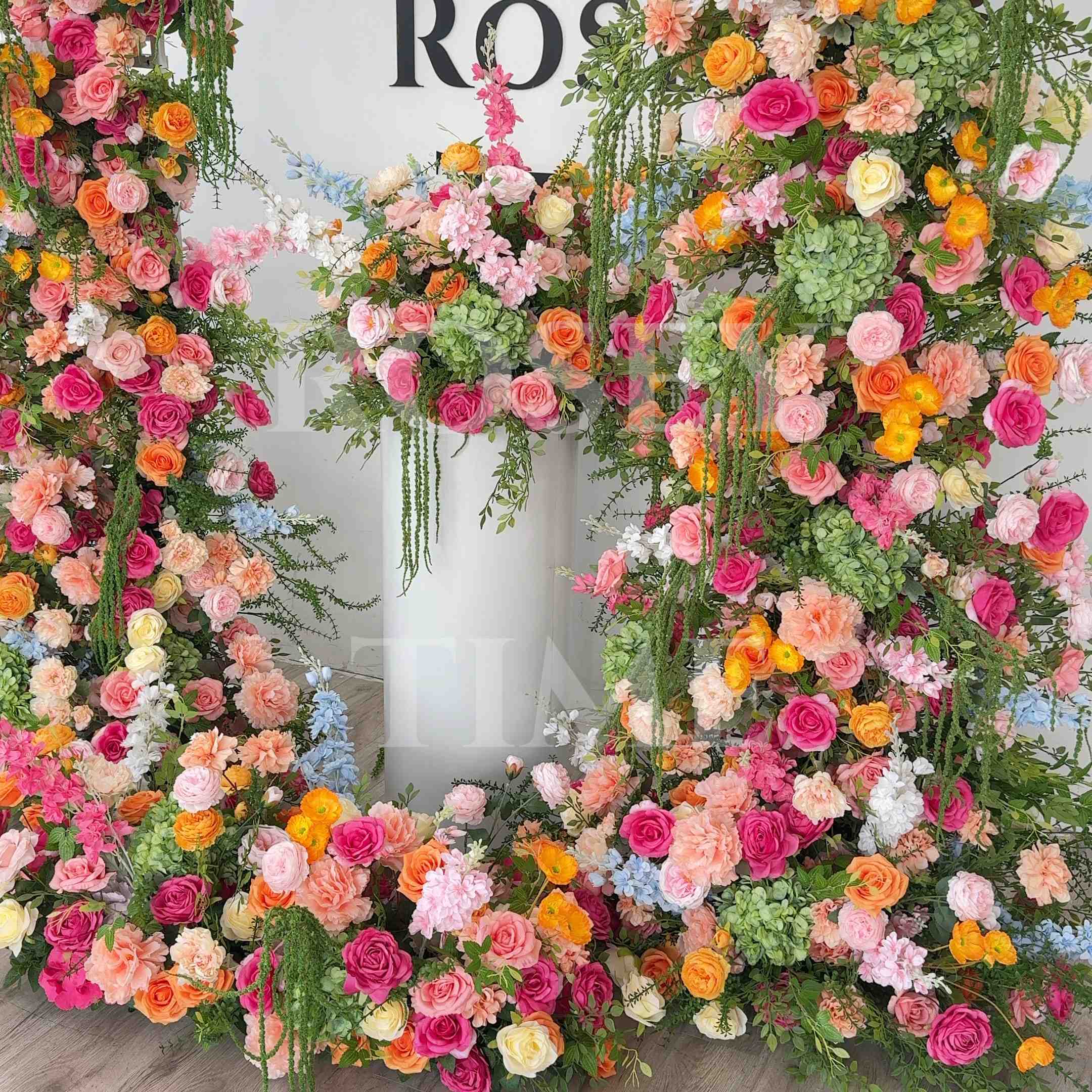 RoseyTime Lush Frenzy Flower Pillars Arch With Frame# RTP014