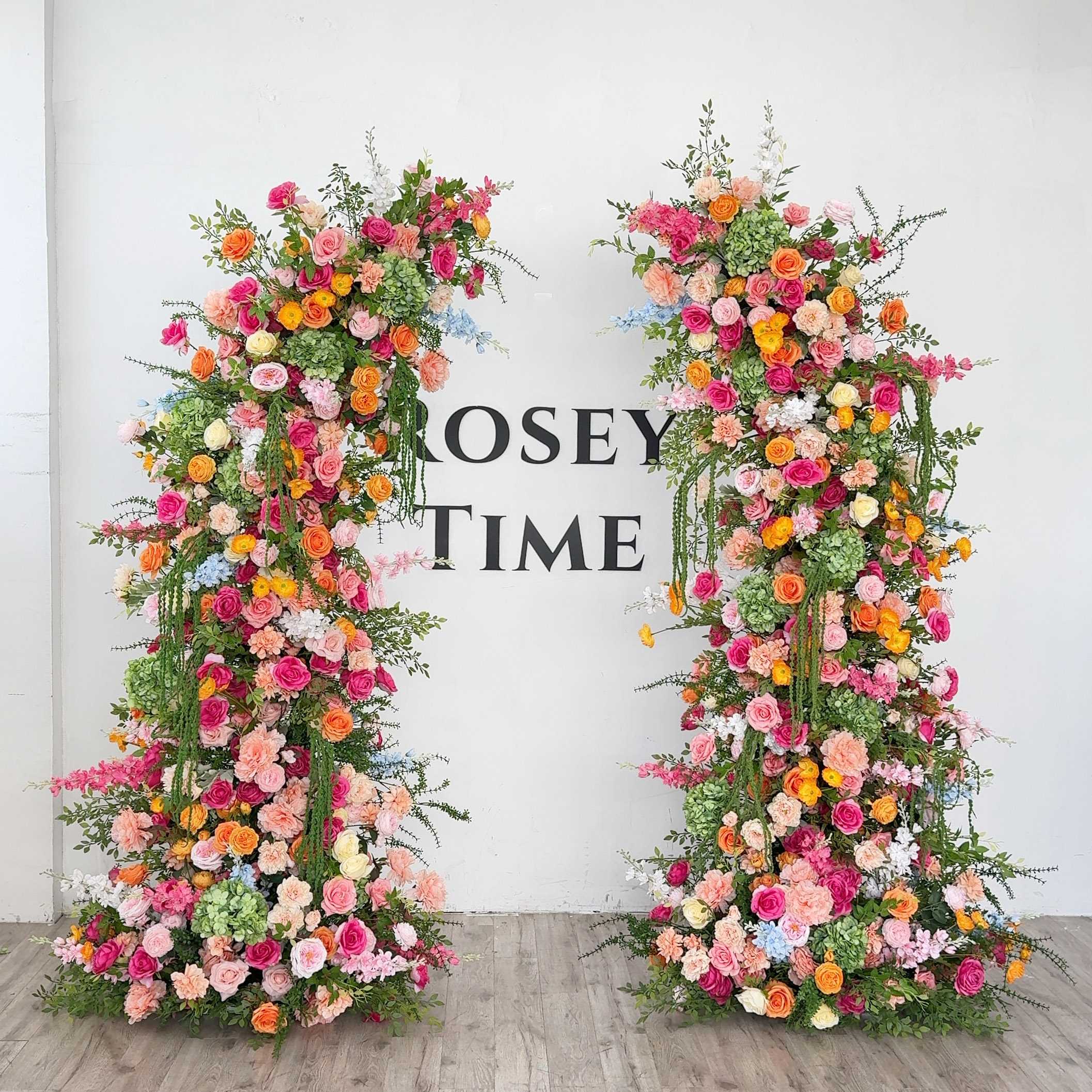 RoseyTime Lush Frenzy Flower Pillars Arch With Frame# RTP014