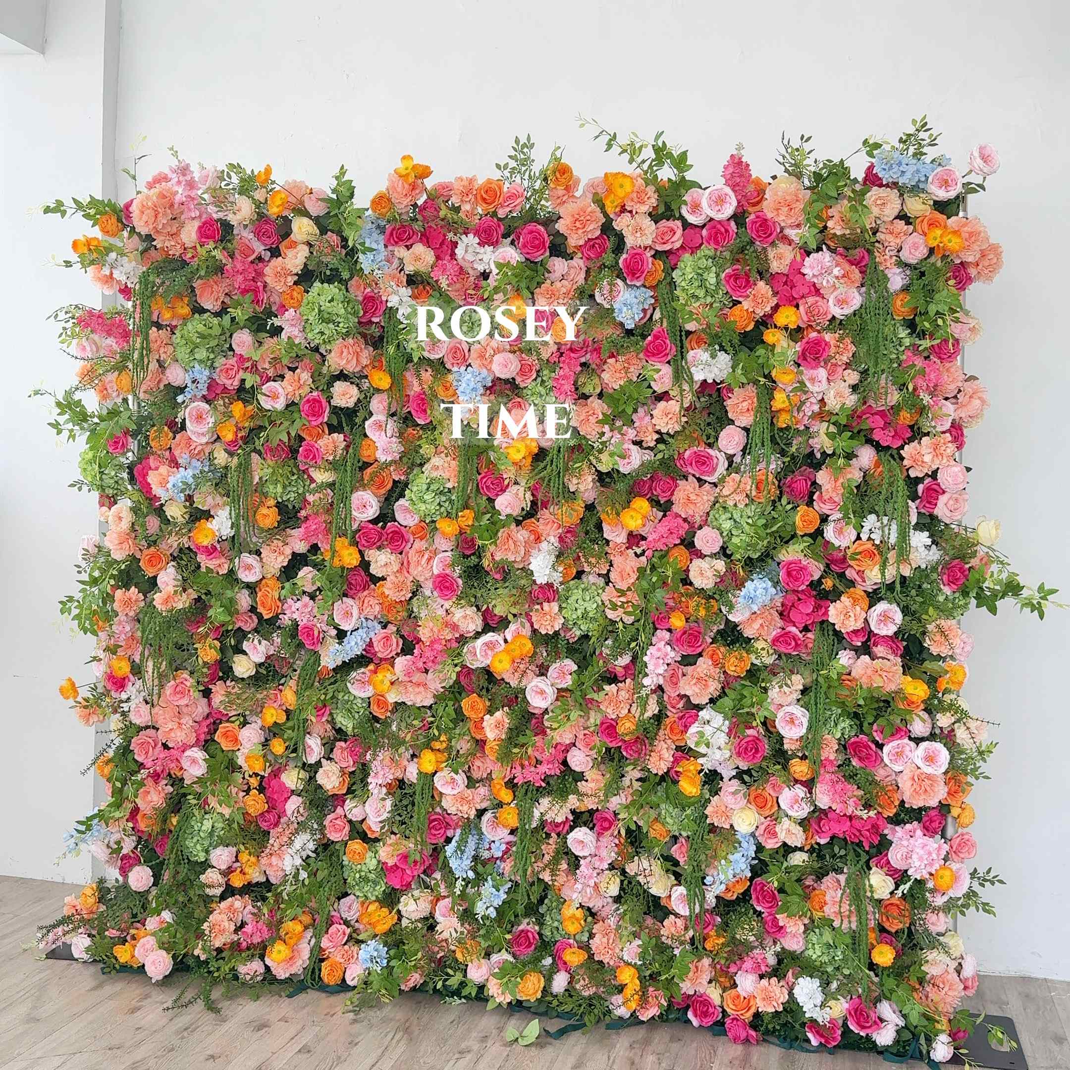 Roseytime 5D Lush Frenzy Flower Wall Roll Up Fabric Back #RTW188