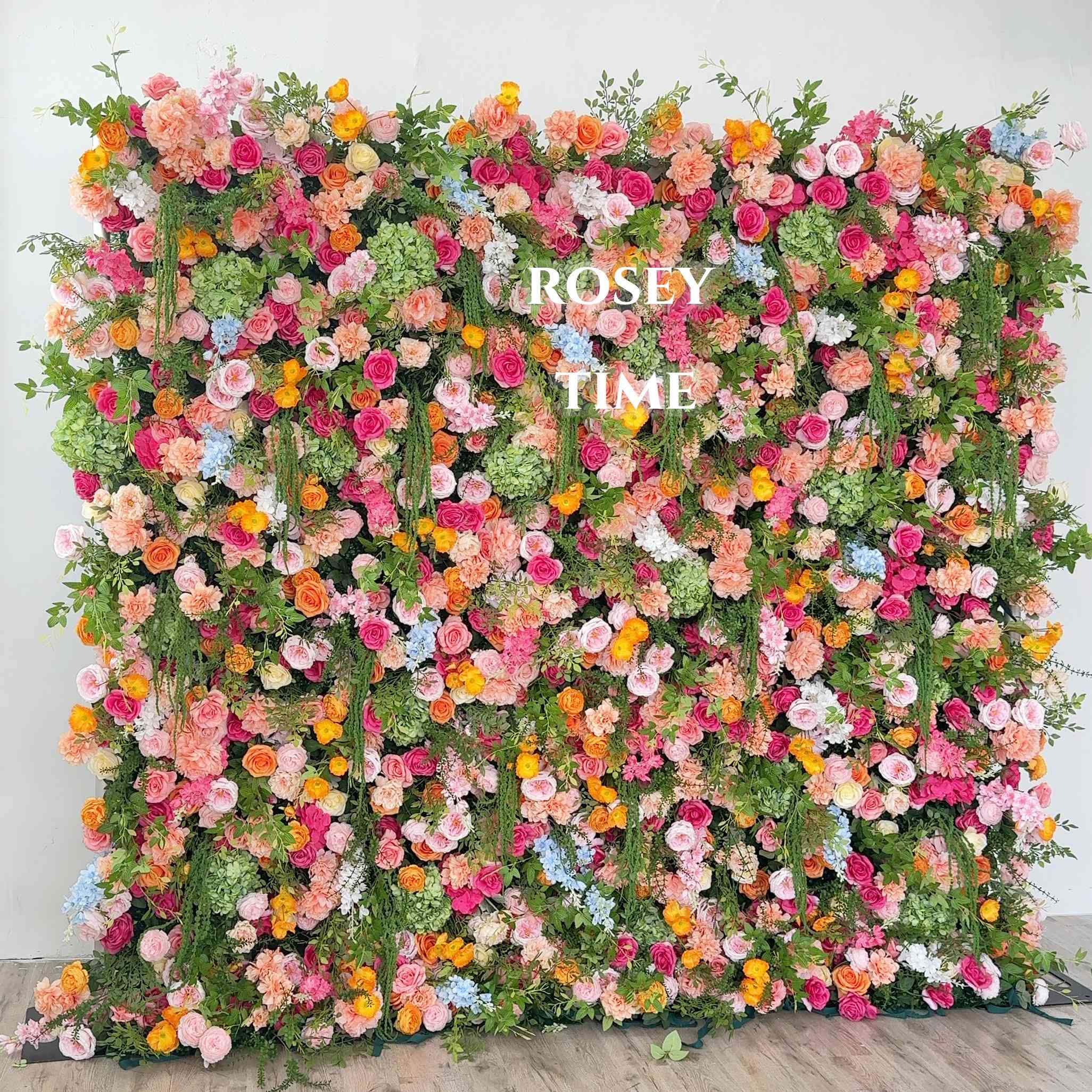 Roseytime 5D Lush Frenzy Flower Wall Roll Up Fabric Back #RTW188