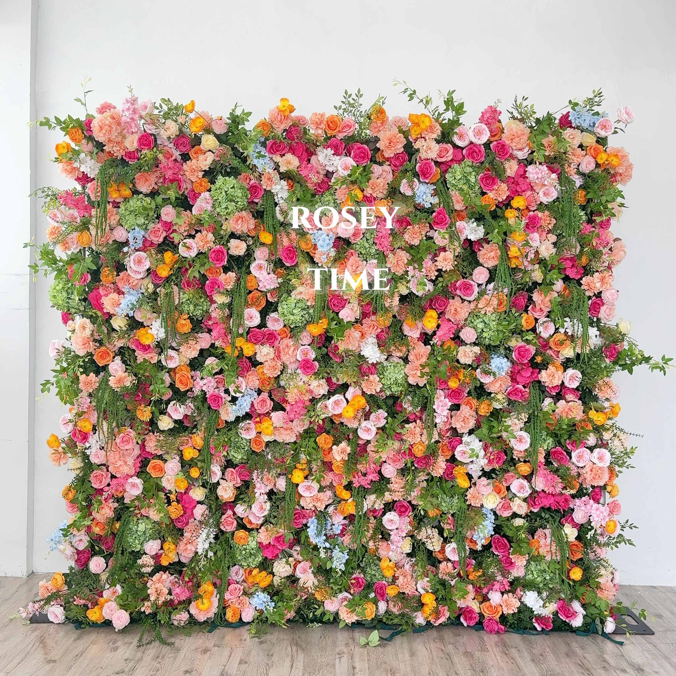 Roseytime 5D Lush Frenzy Flower Wall Roll Up Fabric Back #RTW188