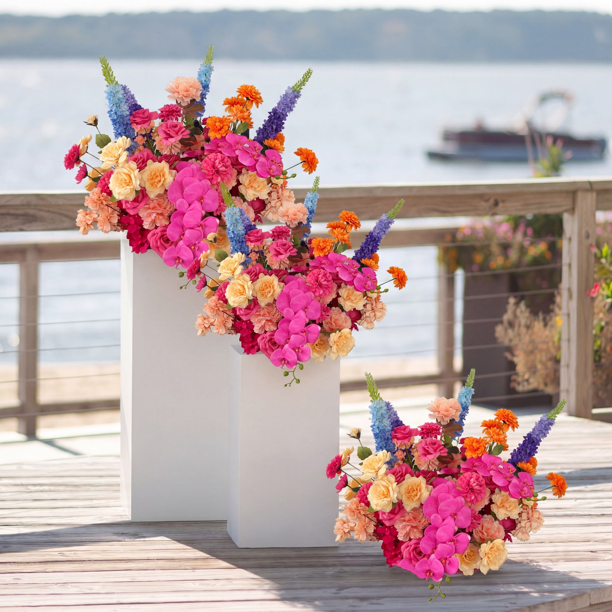 Roseytime Tropical Blossom Floor Flower Wedding Aisle Arrangement #RTF016